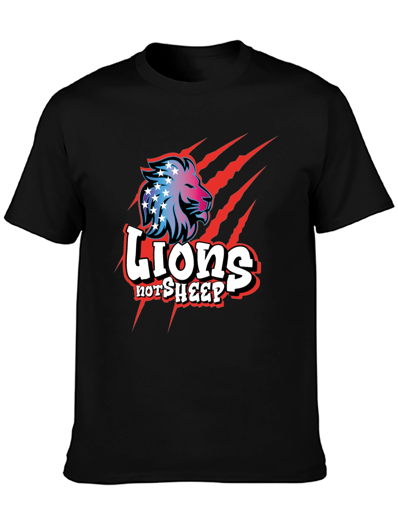 Lions Not Sheep Graphic Tee - Patriotic Design