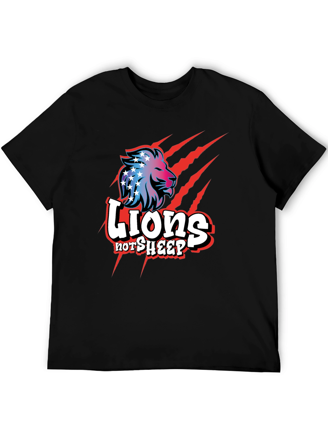 Lions Not Sheep Graphic Tee - Patriotic Design