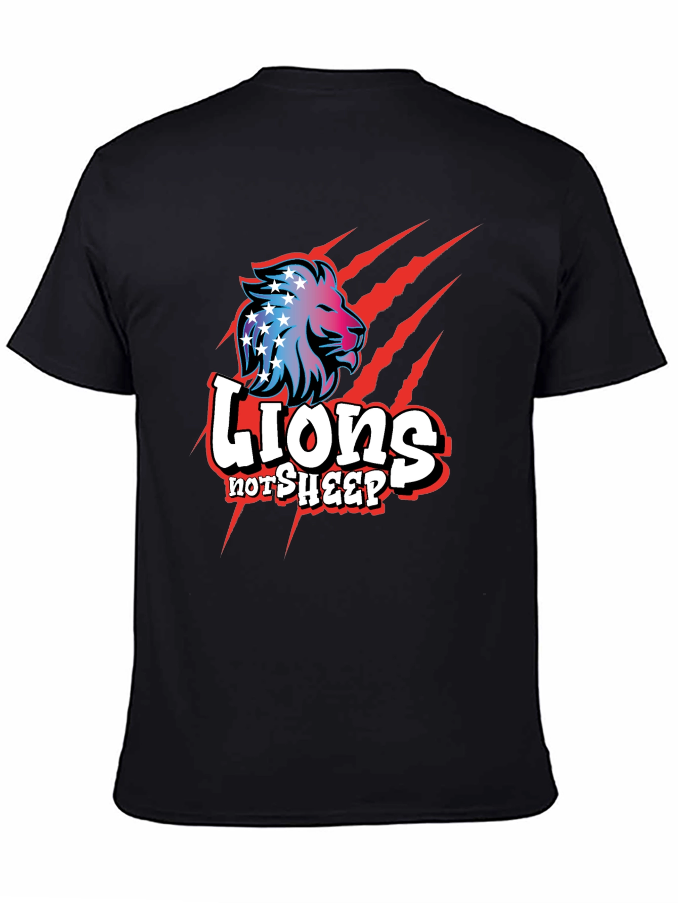Lions Not Sheep Graphic Tee - Patriotic Design
