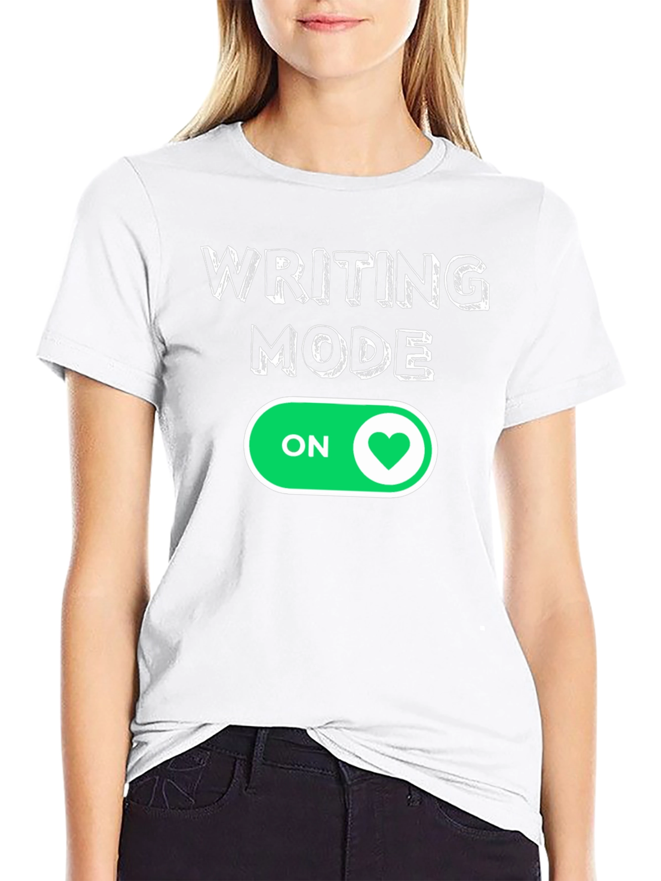 Writing Mode ON Heart T-Shirt