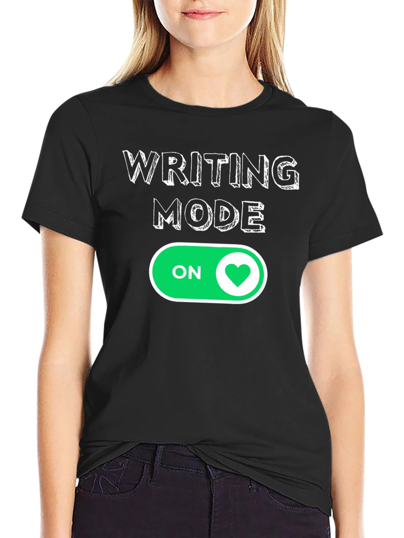 Writing Mode ON Heart T-Shirt