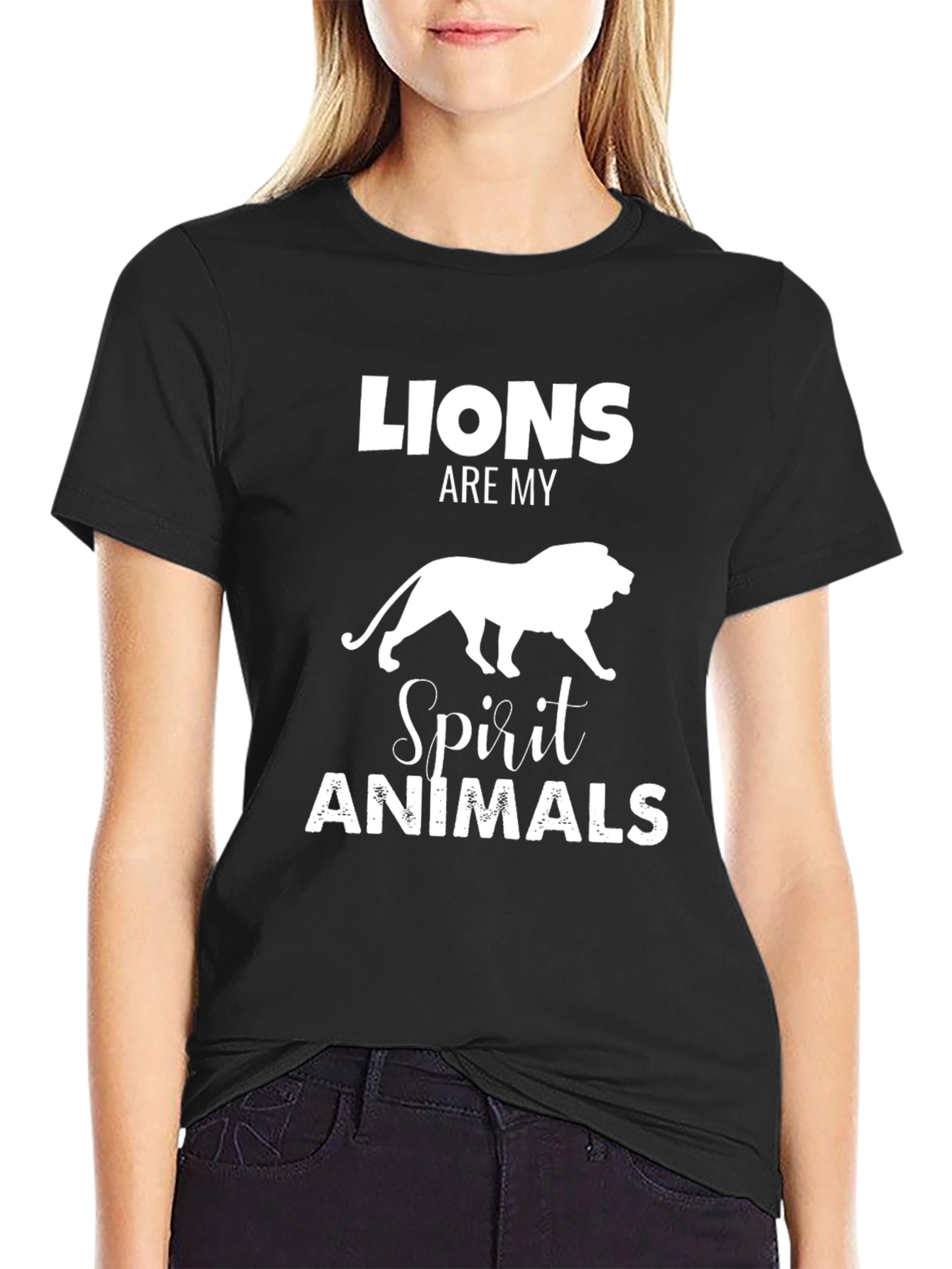 Lions Are My Spirit Animals Black Graphic Tee