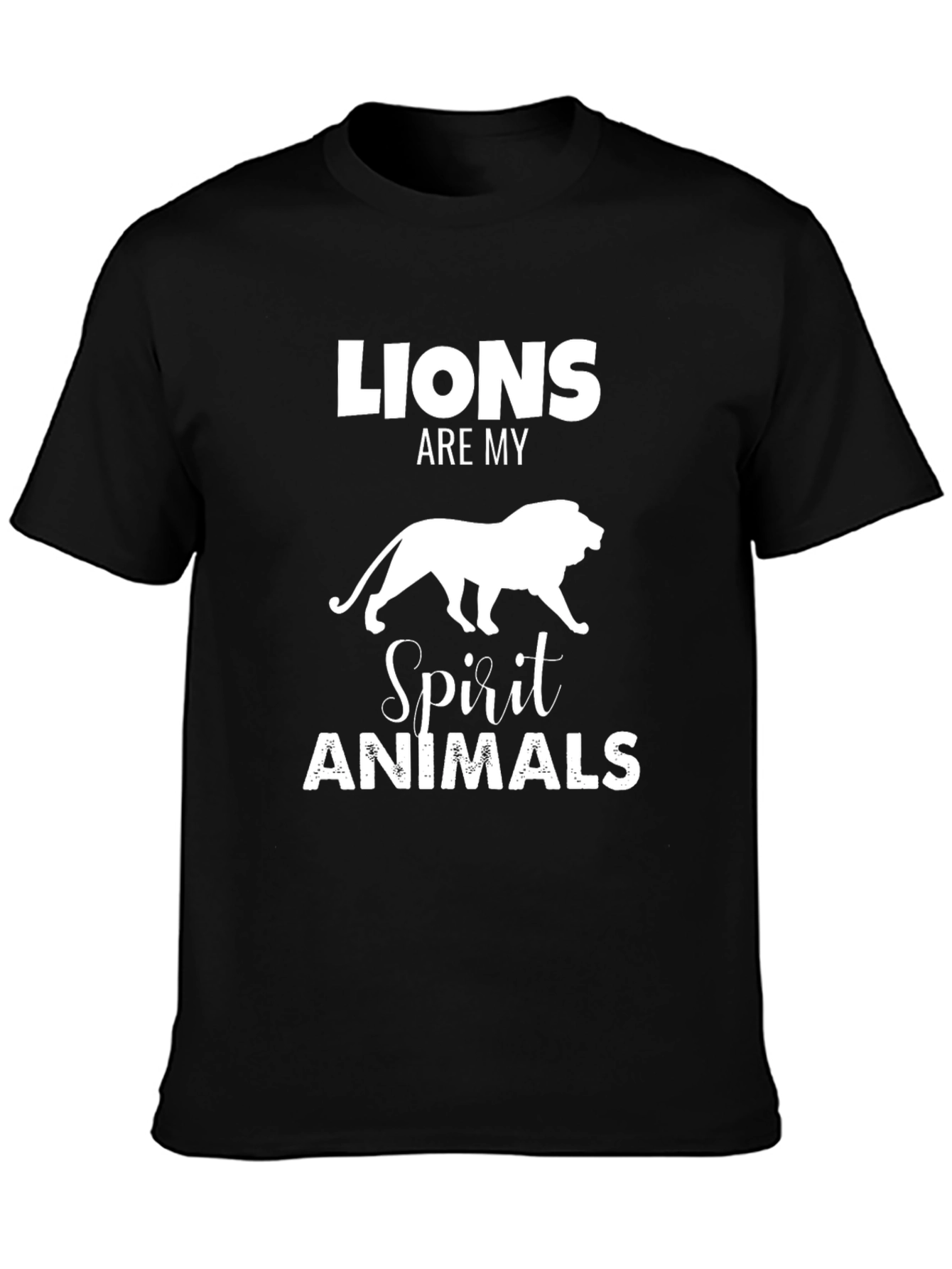 Lions Are My Spirit Animals Black Graphic Tee