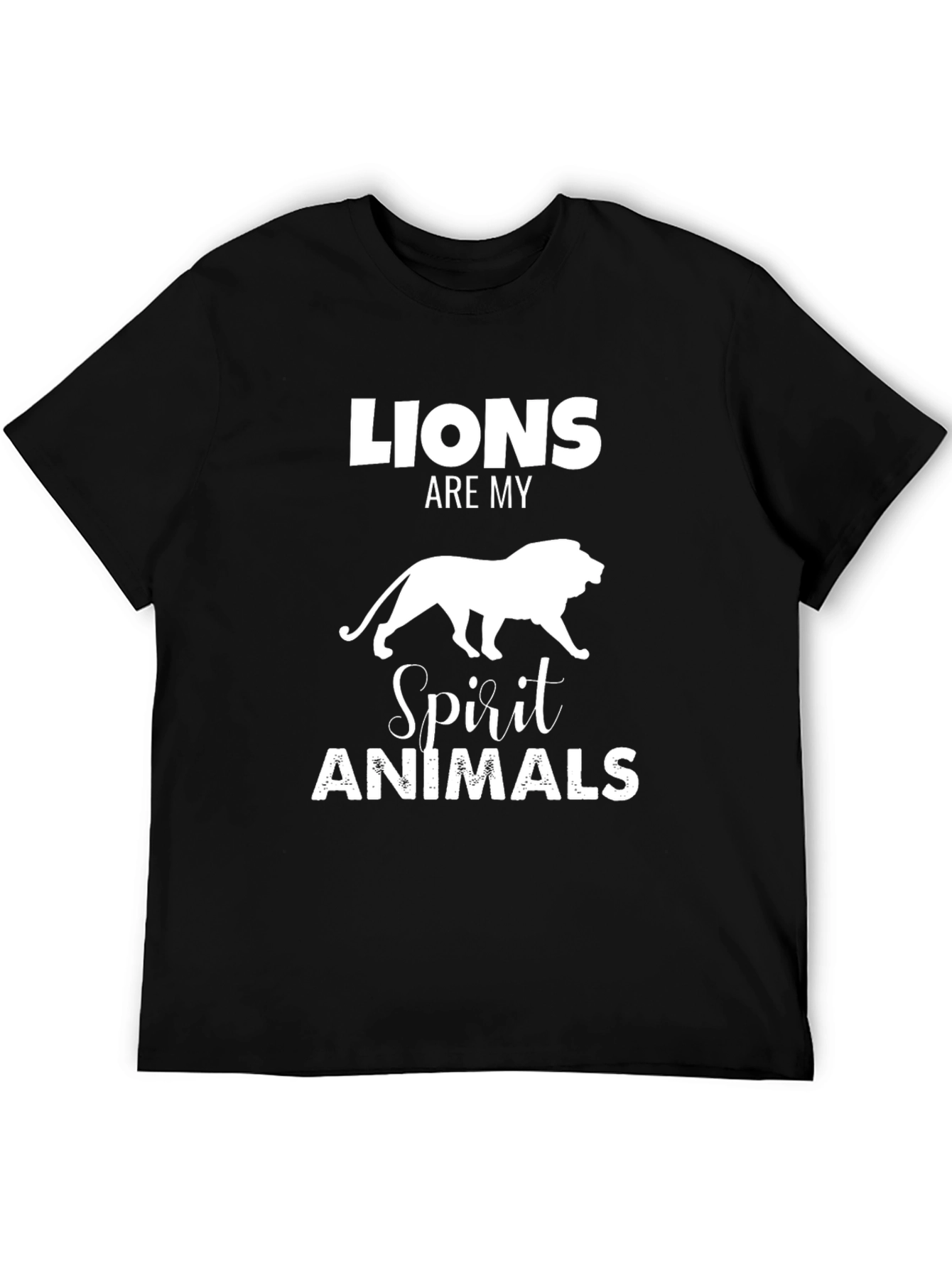 Lions Are My Spirit Animals Black Graphic Tee
