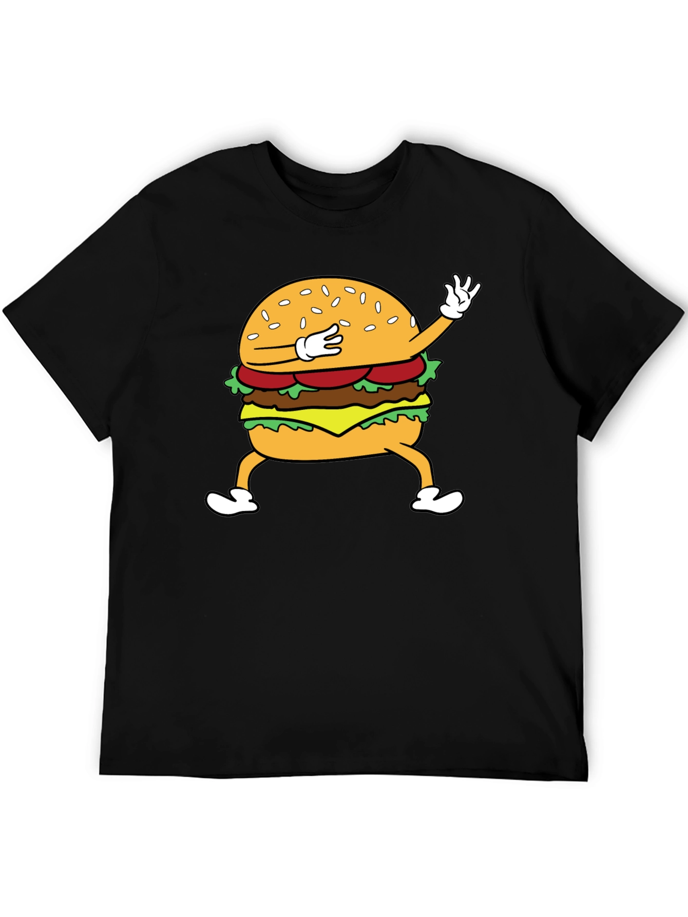 Dabbing Burger Graphic Tee - Funny Food T-Shirt