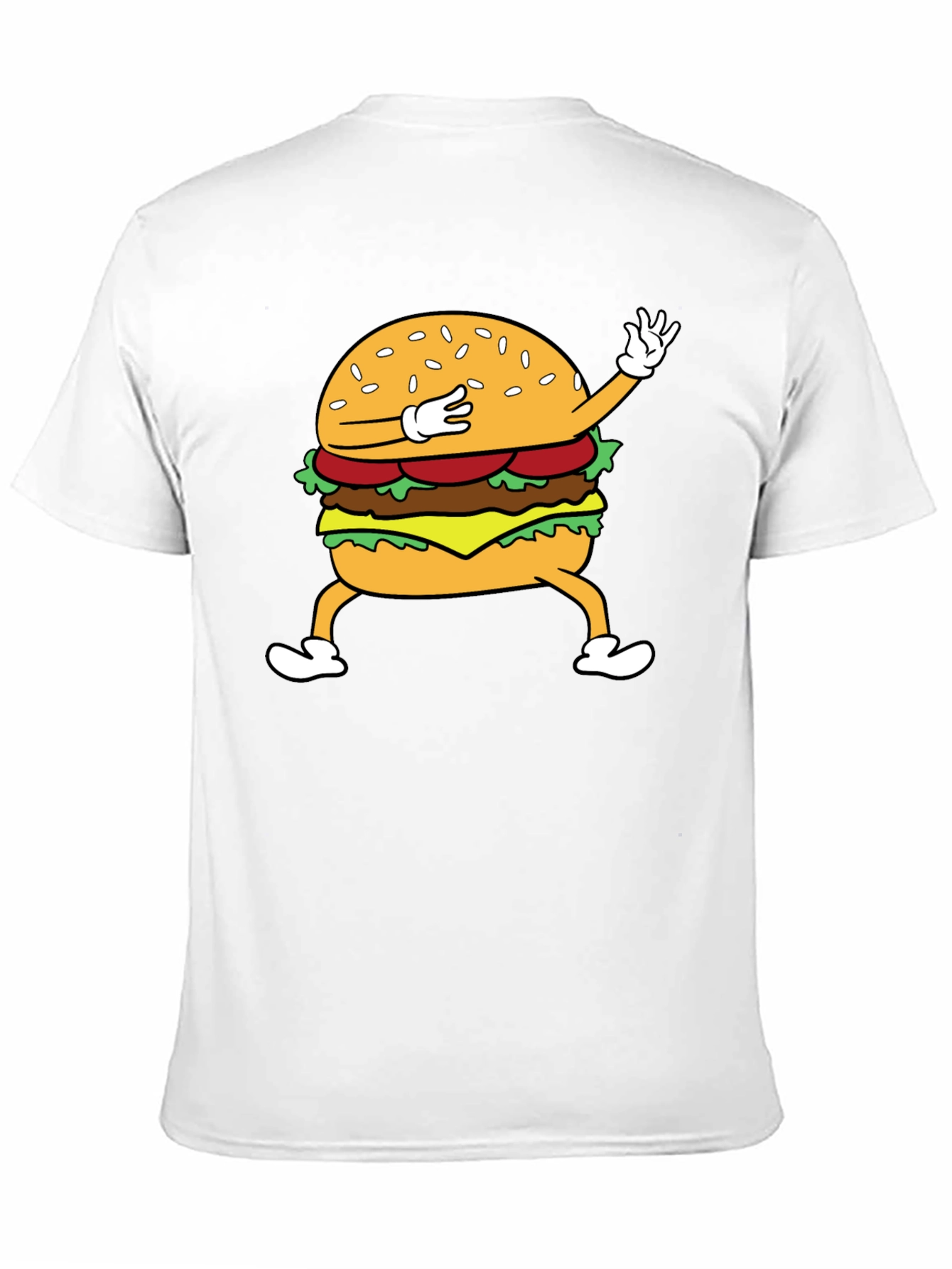 Dabbing Burger Graphic Tee - Funny Food T-Shirt