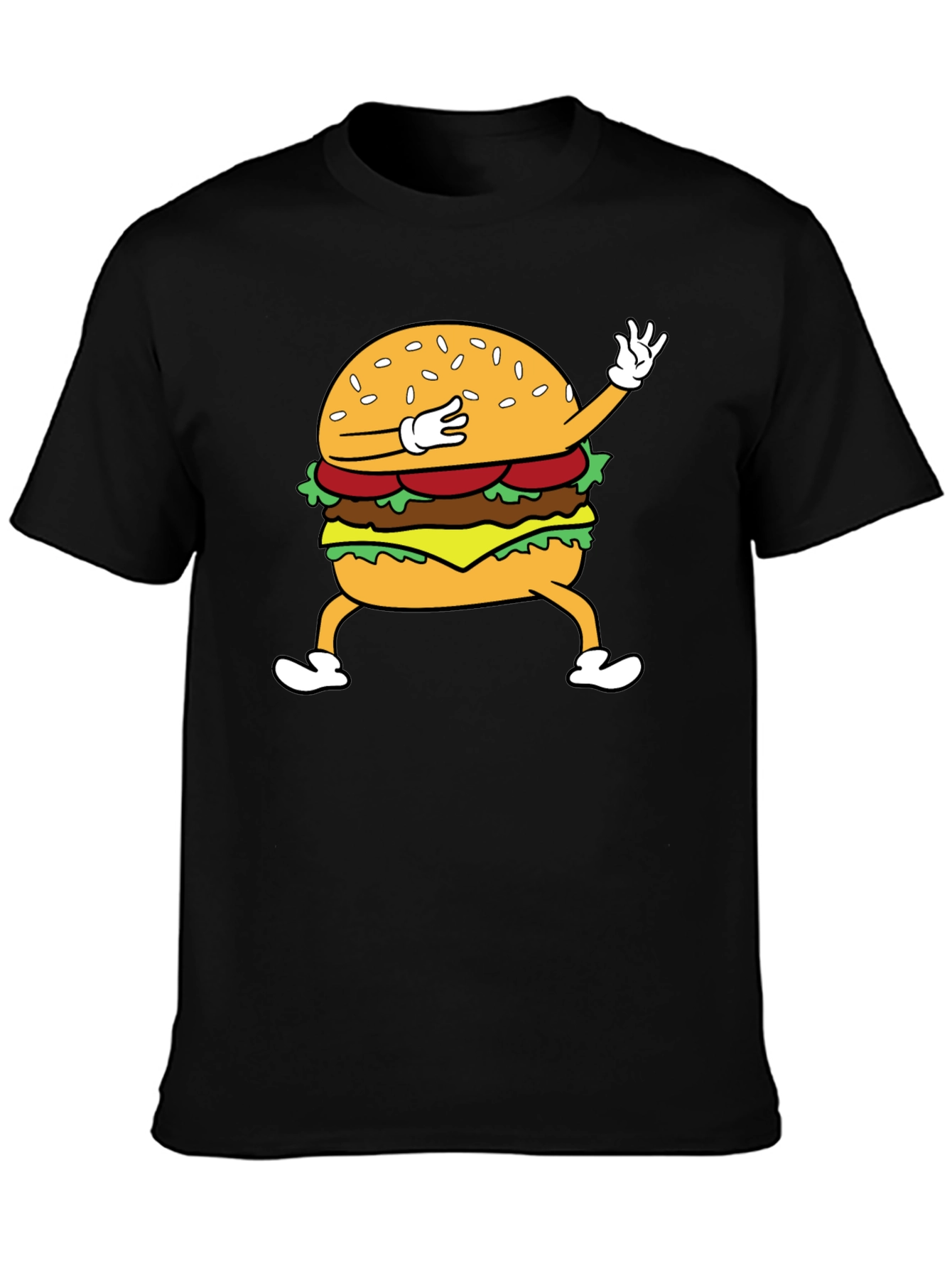 Dabbing Burger Graphic Tee - Funny Food T-Shirt