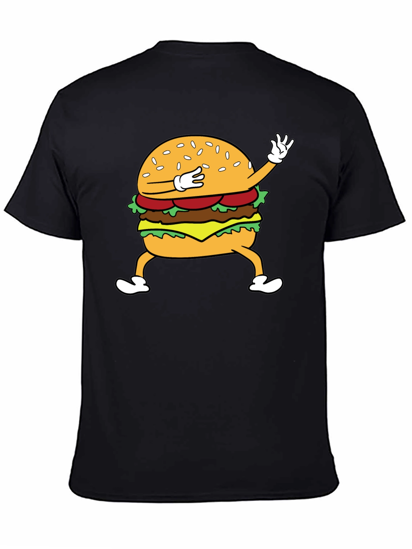 Dabbing Burger Graphic Tee - Funny Food T-Shirt