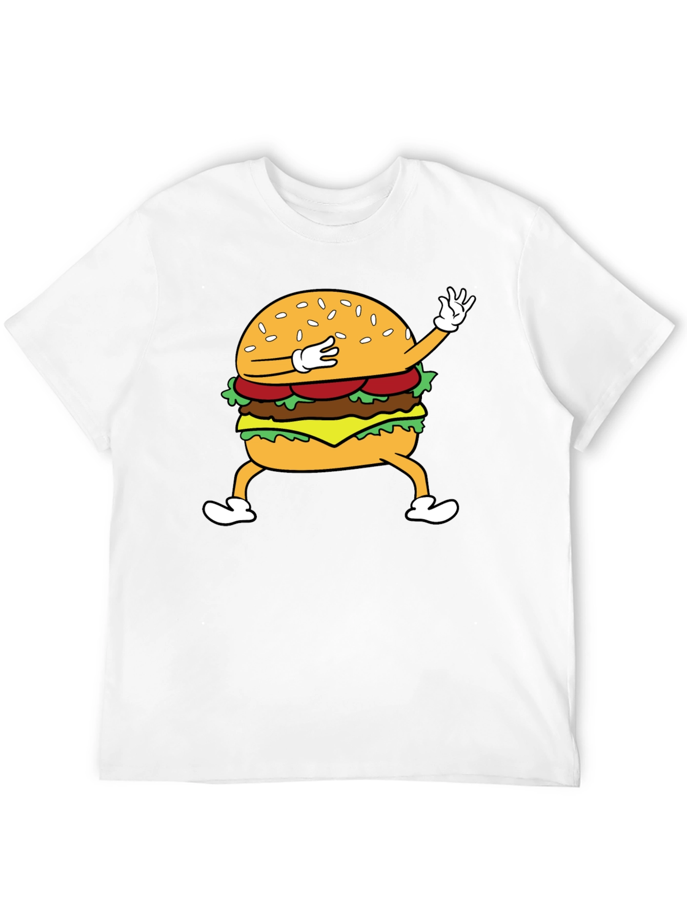 Dabbing Burger Graphic Tee - Funny Food T-Shirt