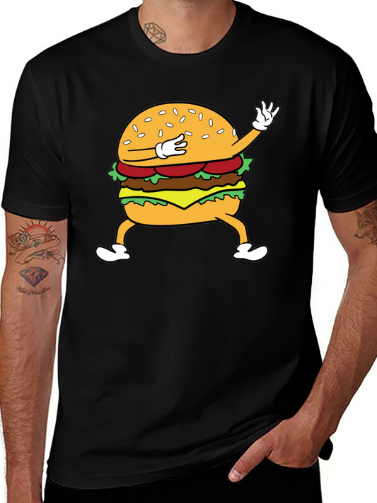Dabbing Burger Graphic Tee - Funny Food T-Shirt