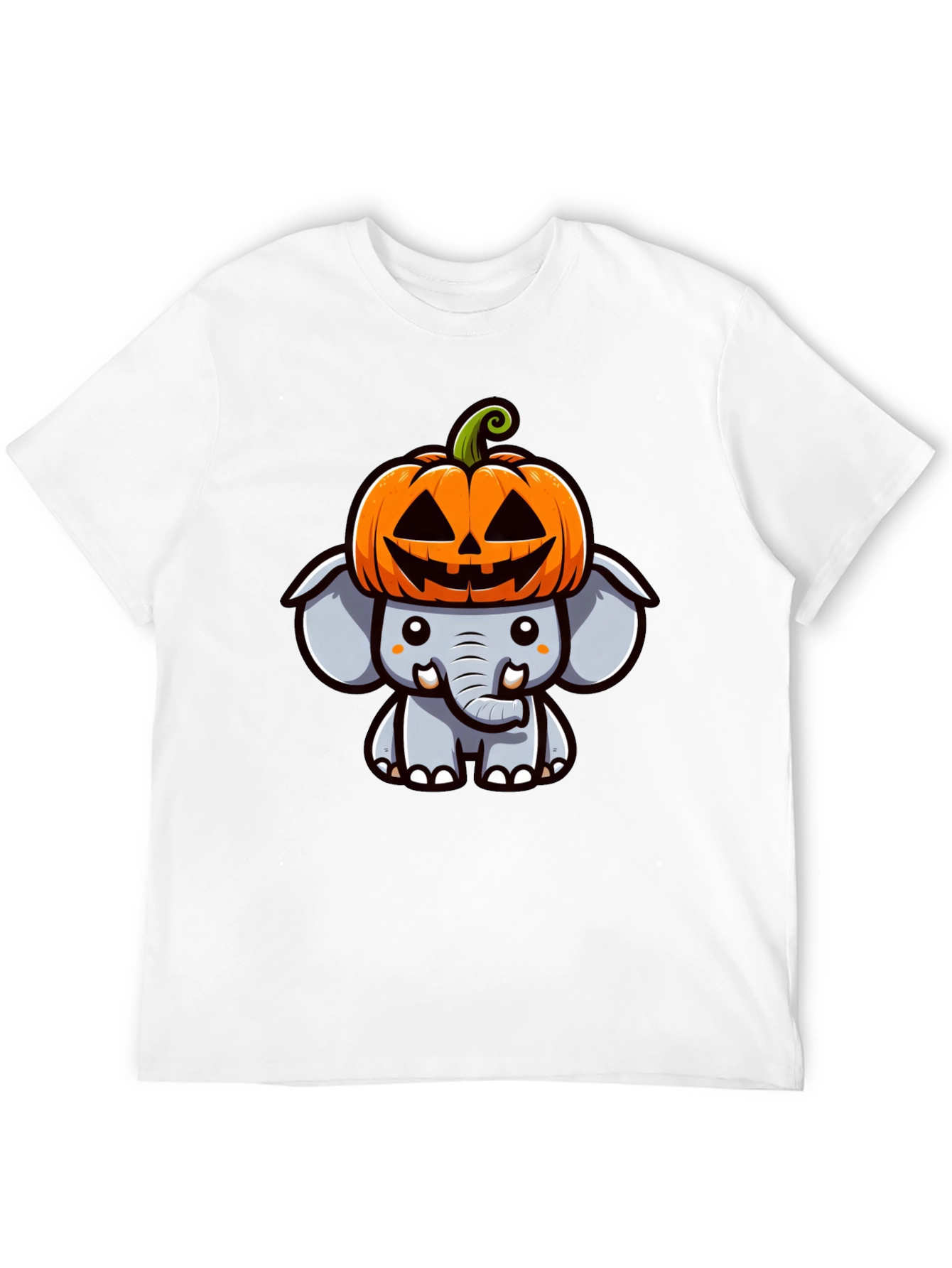 Cute Halloween Elephant Pumpkin Hat T-Shirt