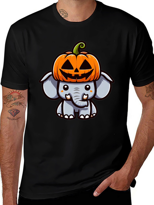 Cute Halloween Elephant Pumpkin Hat T-Shirt