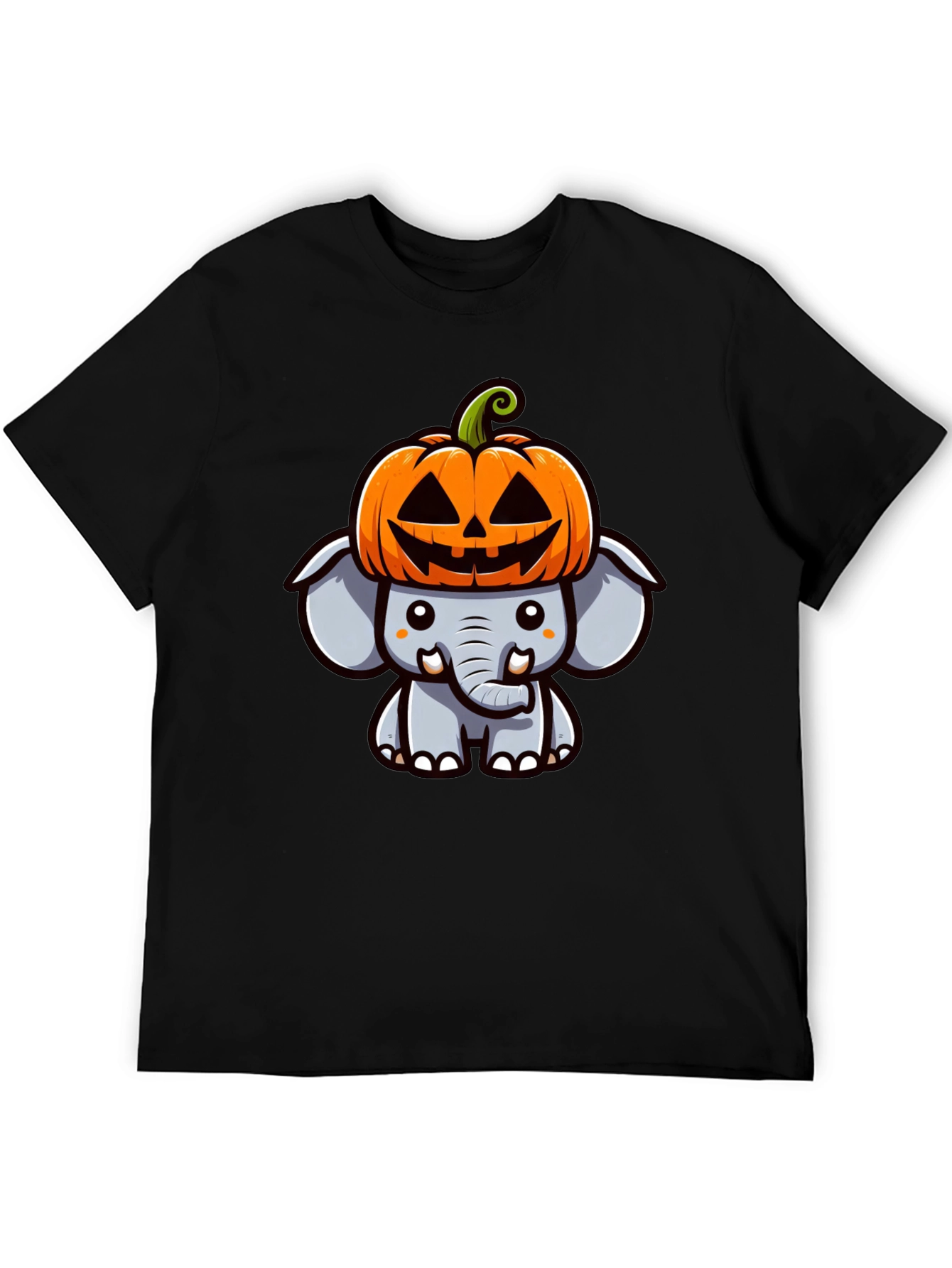 Cute Halloween Elephant Pumpkin Hat T-Shirt