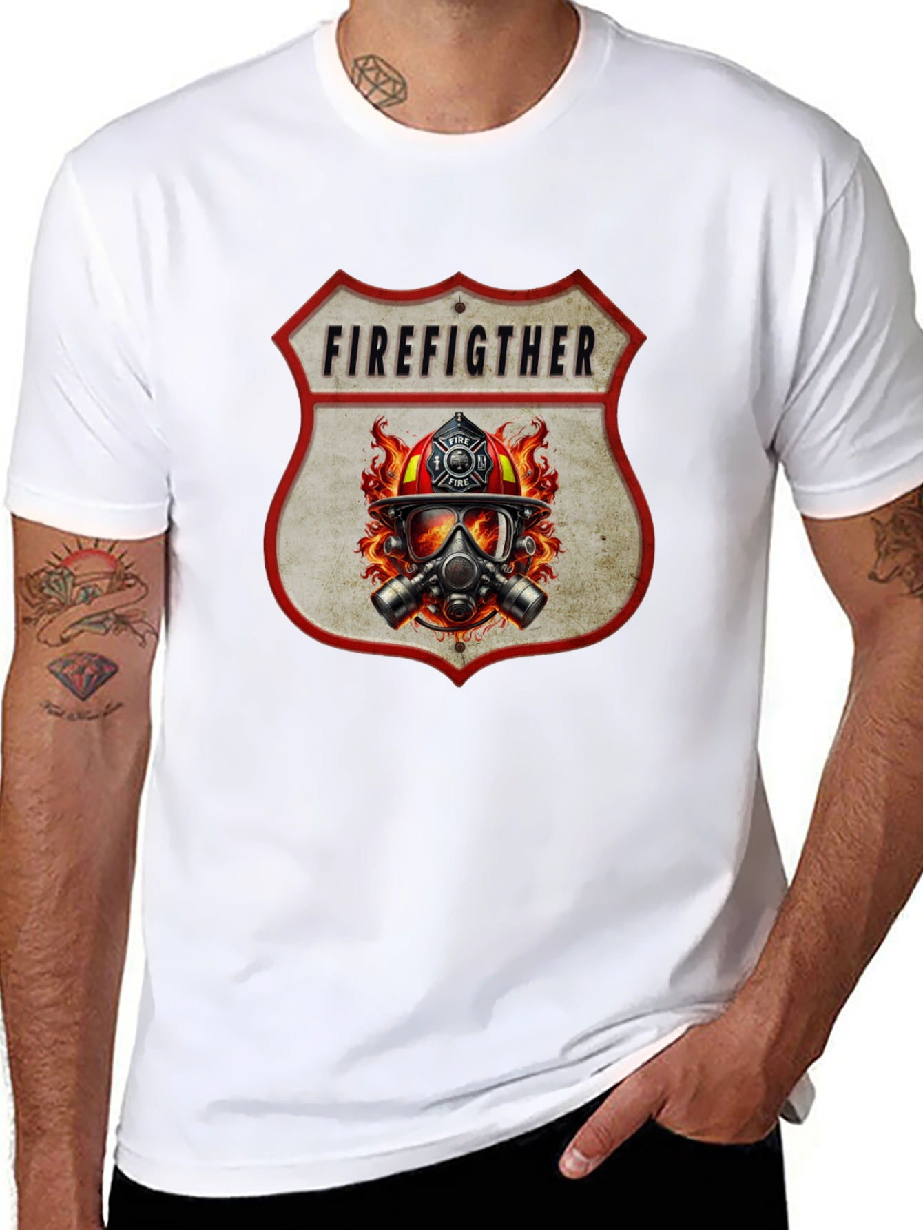 Firefighter Graphic Tee - Shield Design
