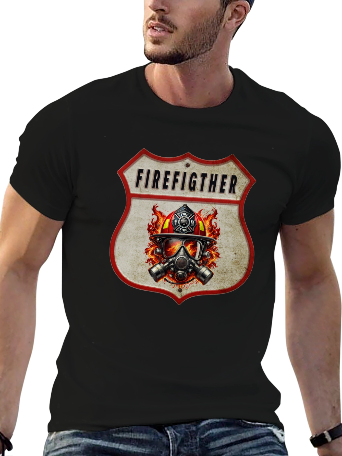 Firefighter Graphic Tee - Shield Design