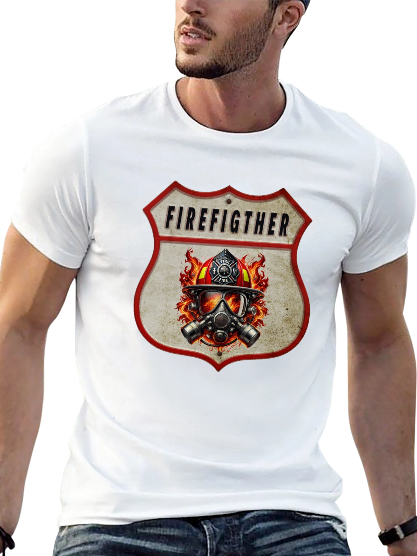 Firefighter Graphic Tee - Shield Design