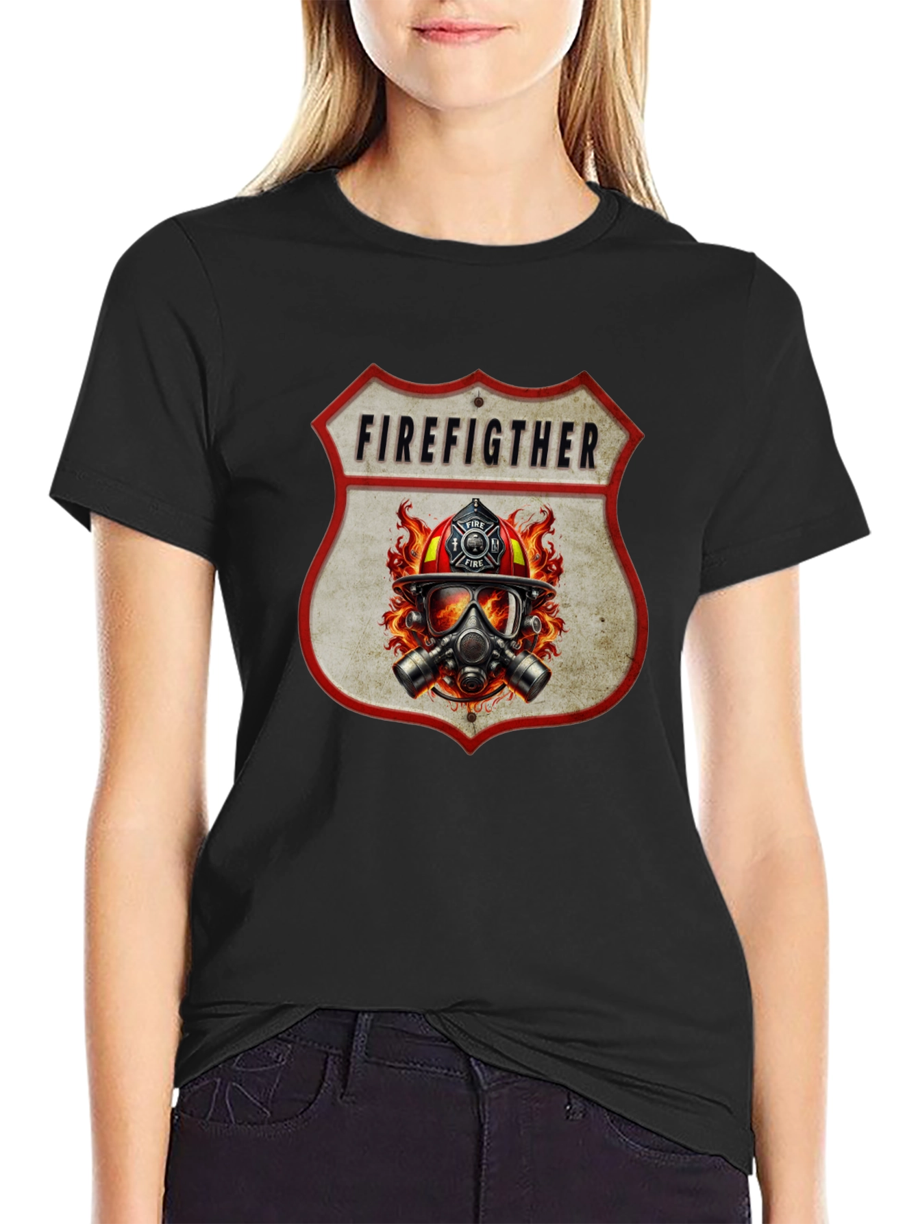 Firefighter Graphic Tee - Shield Design