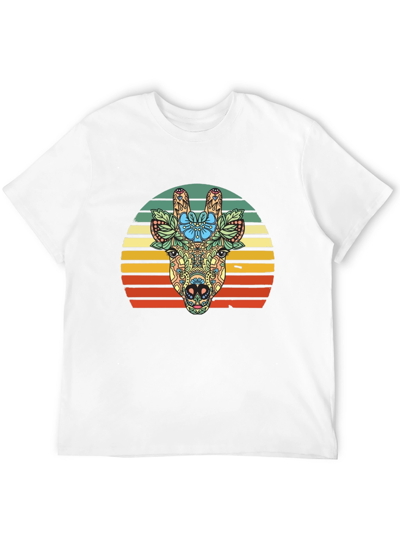 Floral Giraffe Sunset Graphic Tee