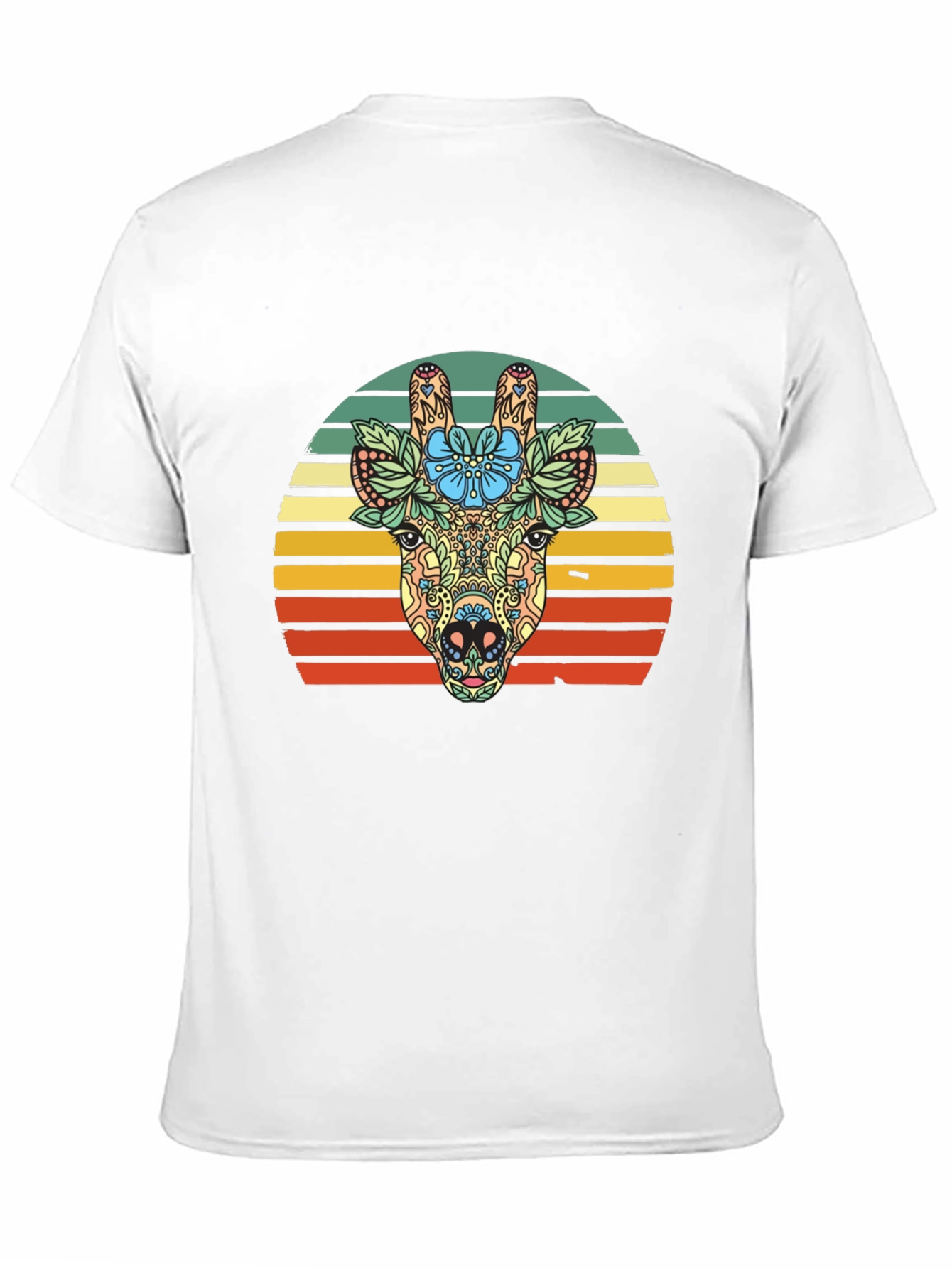 Floral Giraffe Sunset Graphic Tee