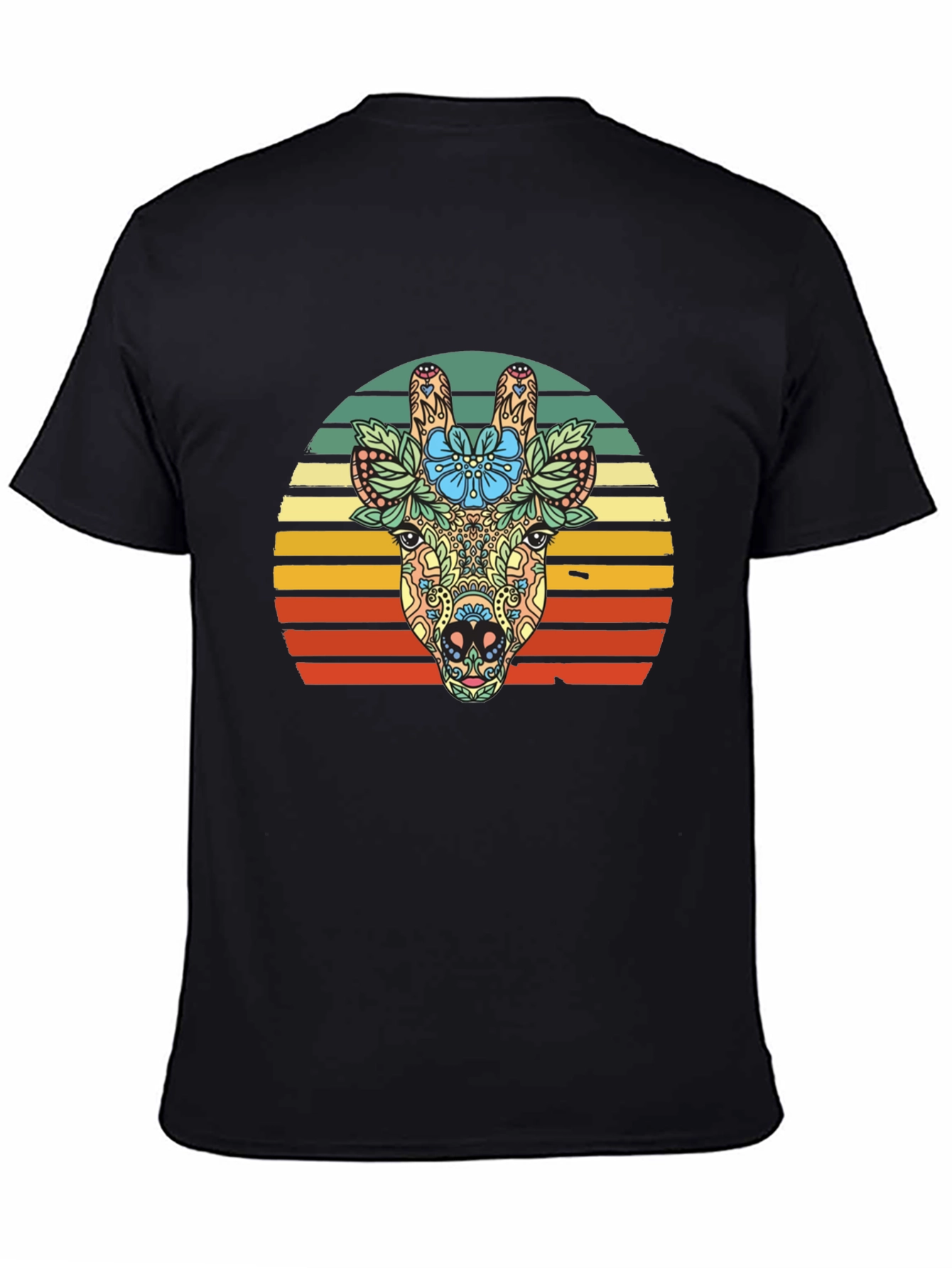 Floral Giraffe Sunset Graphic Tee
