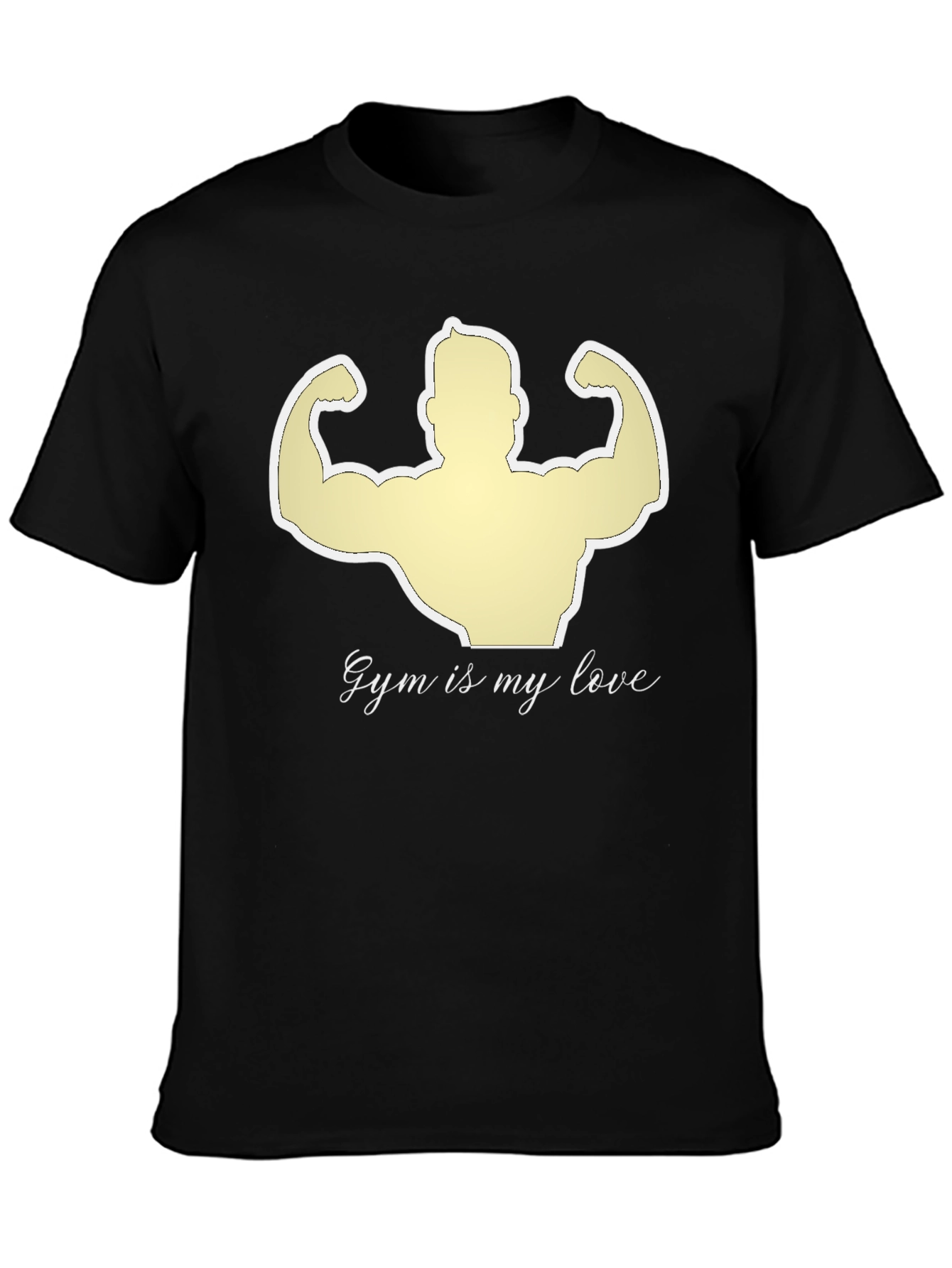 Gym is My Love Black Graphic T-Shirt