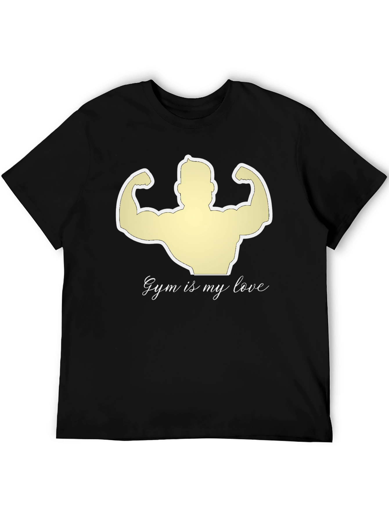 Gym is My Love Black Graphic T-Shirt