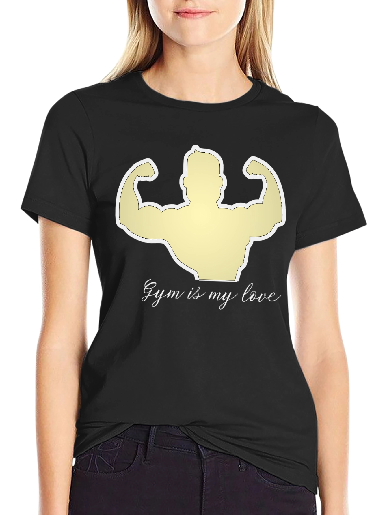Gym is My Love Black Graphic T-Shirt