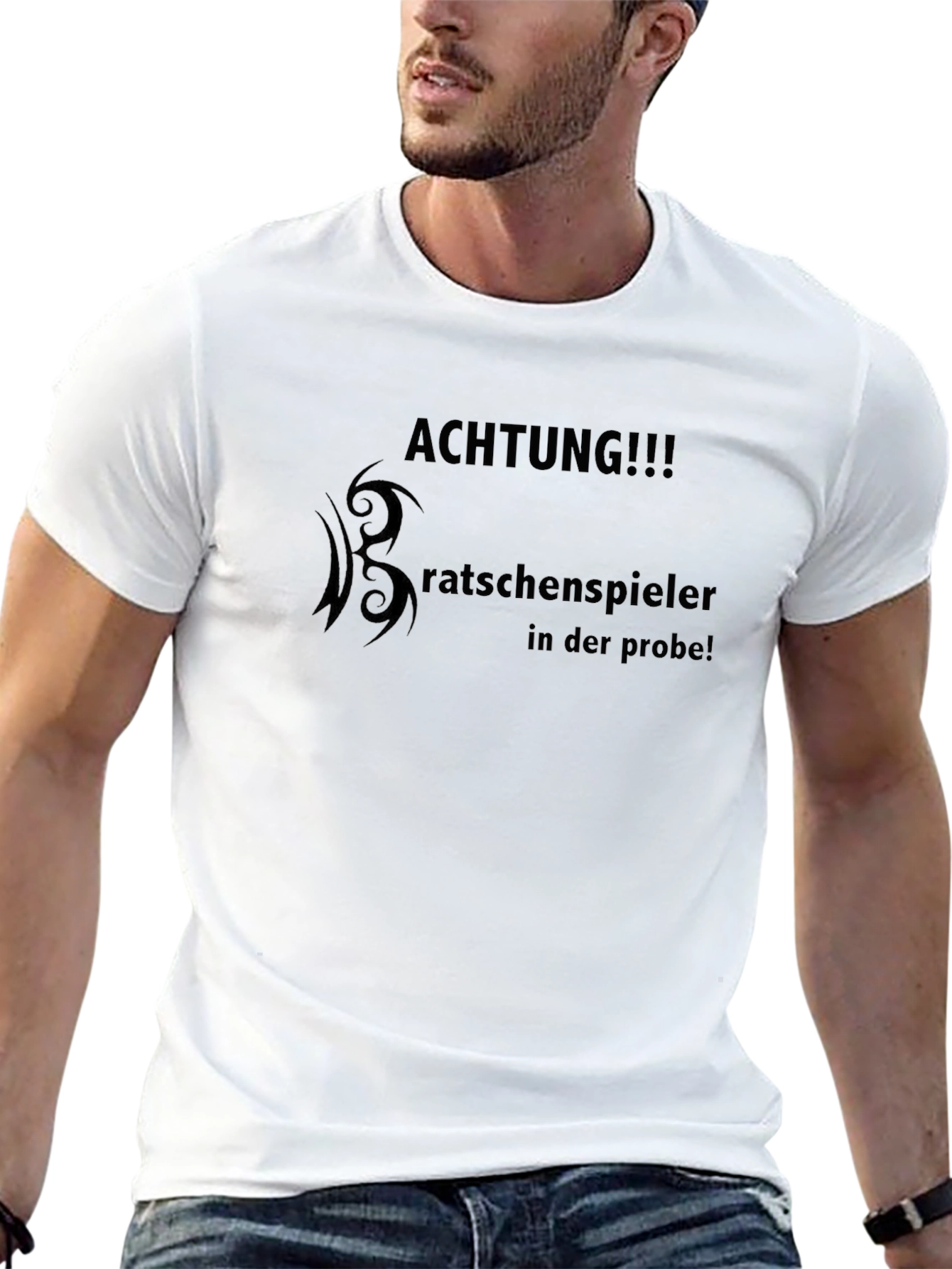 Achtung Bratschenspieler Mens Black T-Shirt