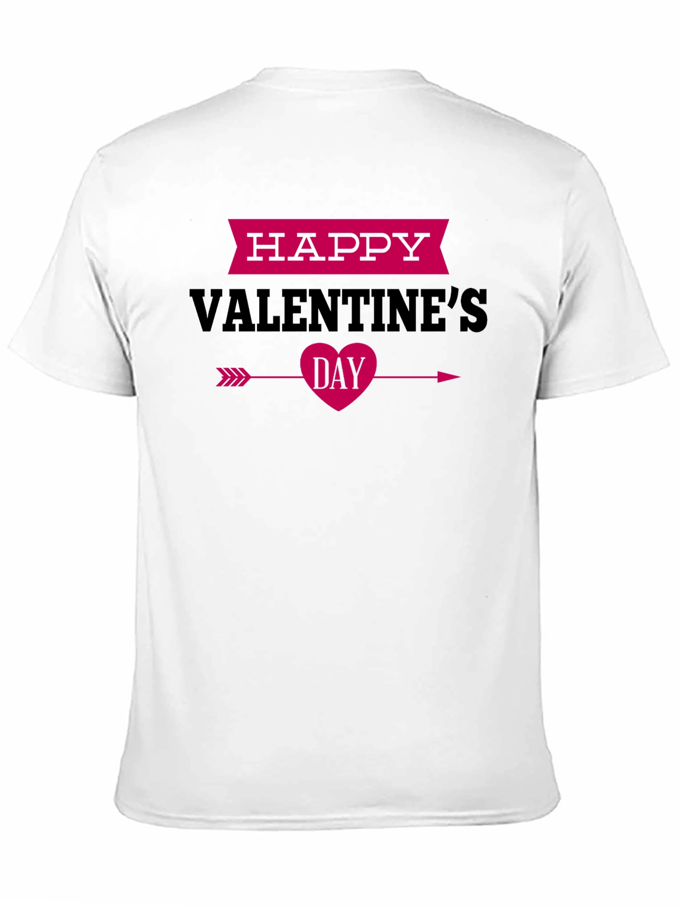 Happy Valentines Day Black Graphic Tee