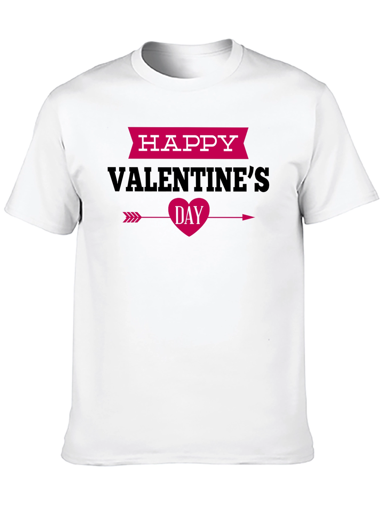 Happy Valentines Day Black Graphic Tee