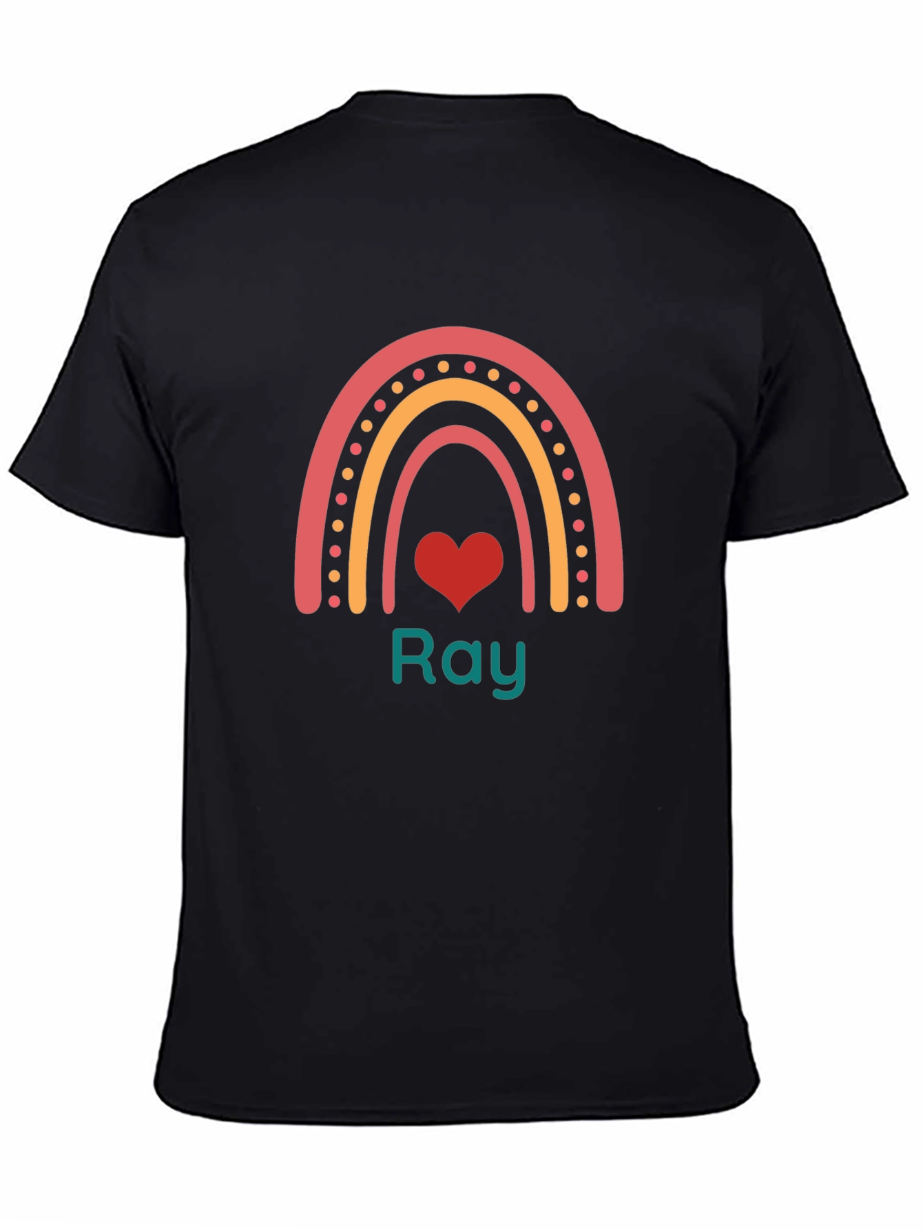 Rainbow Heart Personalized T-Shirt - Ray
