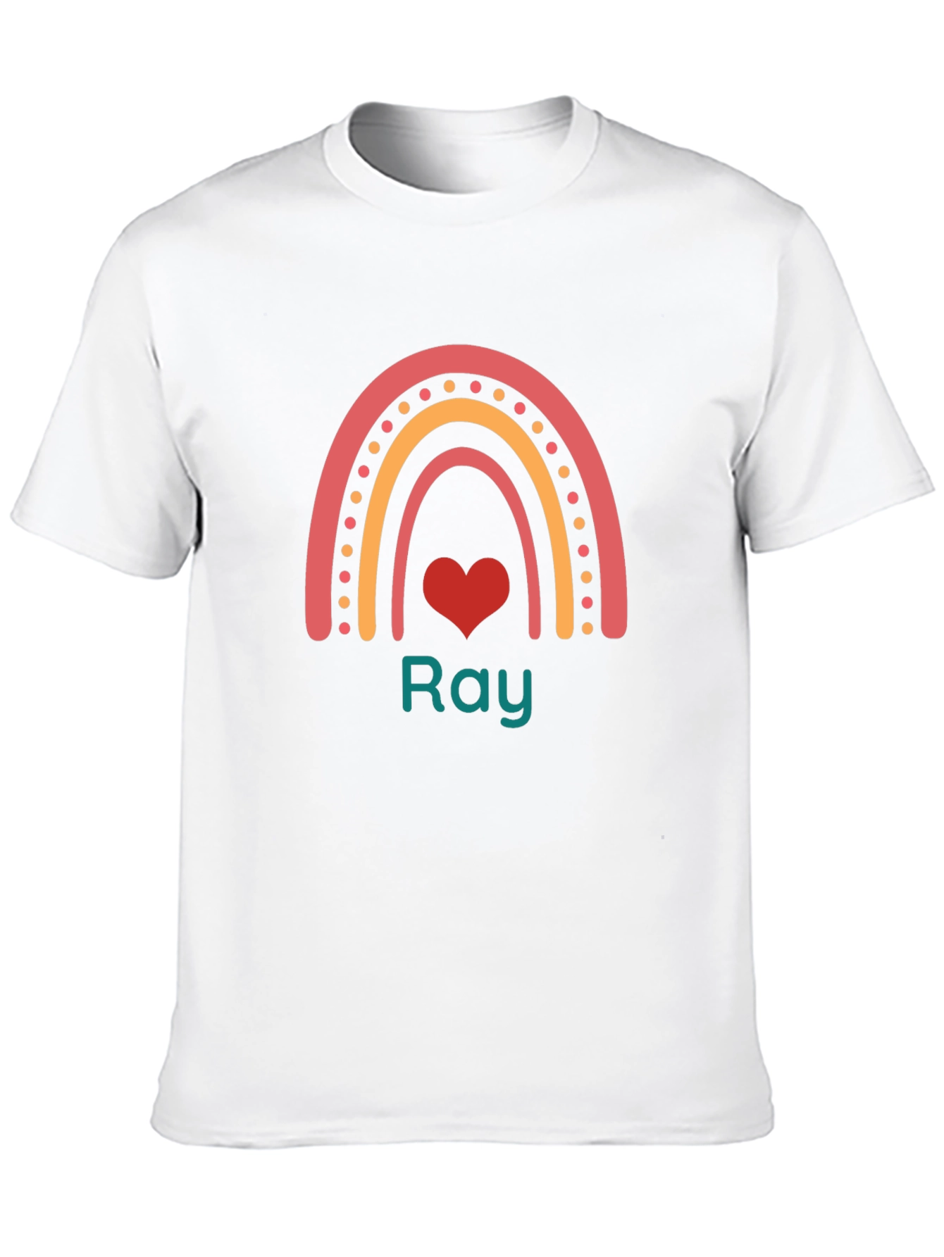 Rainbow Heart Personalized T-Shirt - Ray