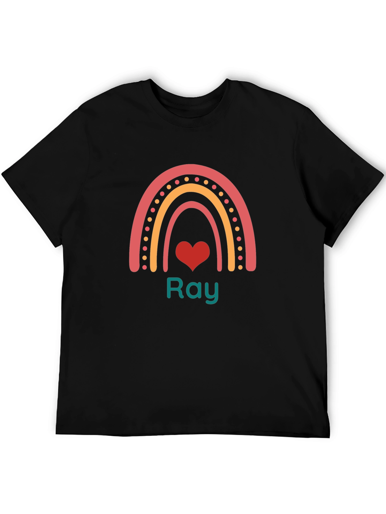 Rainbow Heart Personalized T-Shirt - Ray
