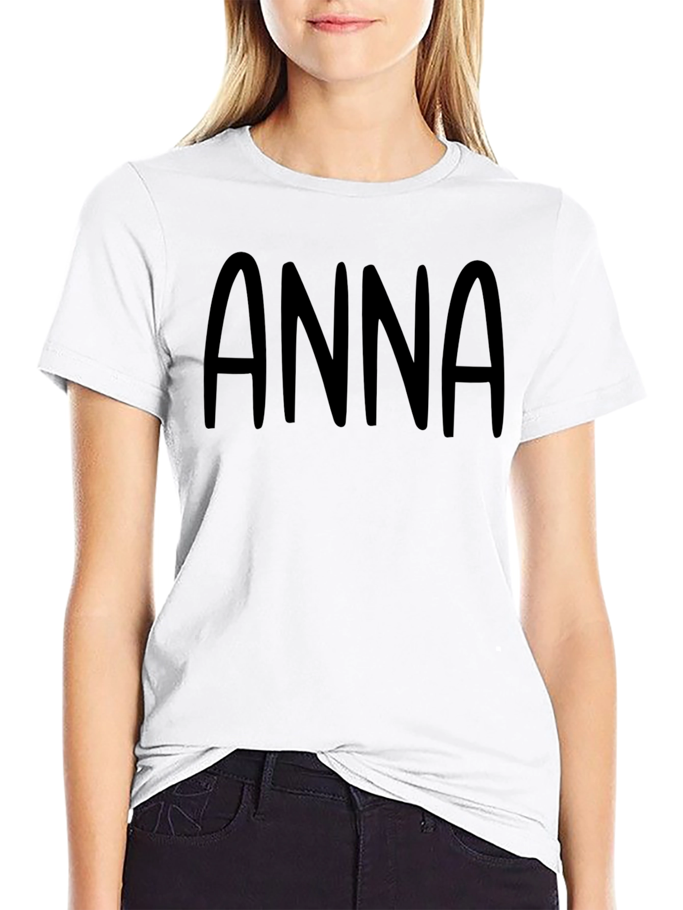 Personalized ANNA Black T-Shirt - Custom Name Tee