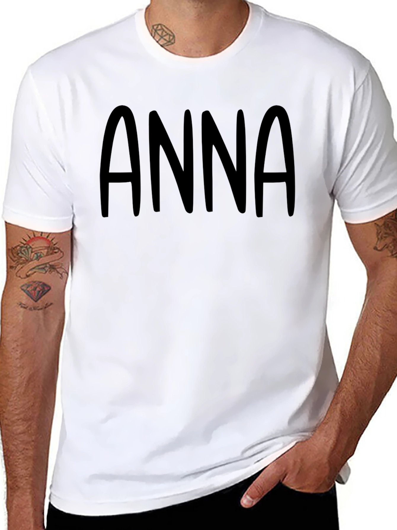Personalized ANNA Black T-Shirt - Custom Name Tee