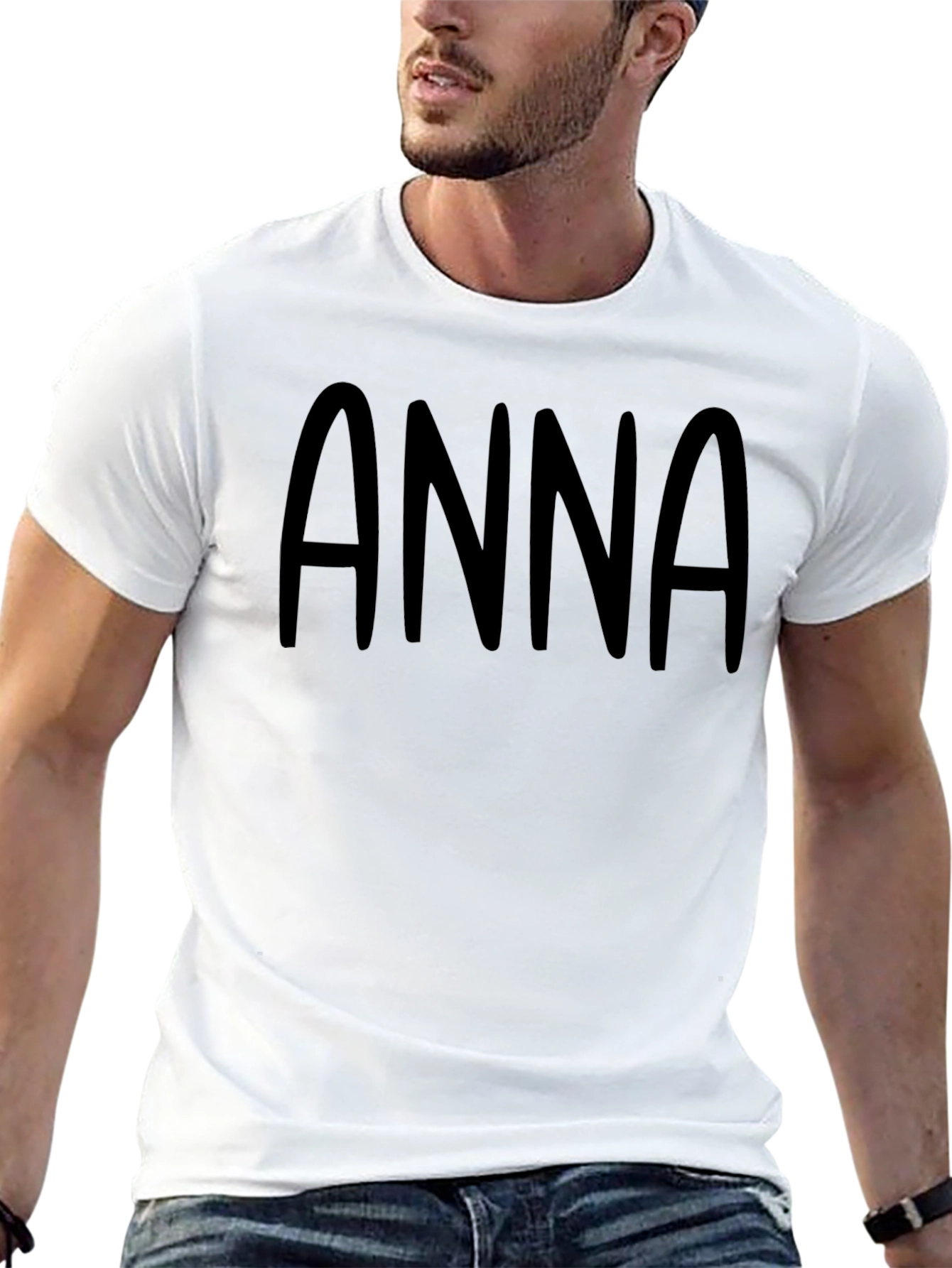 Personalized ANNA Black T-Shirt - Custom Name Tee