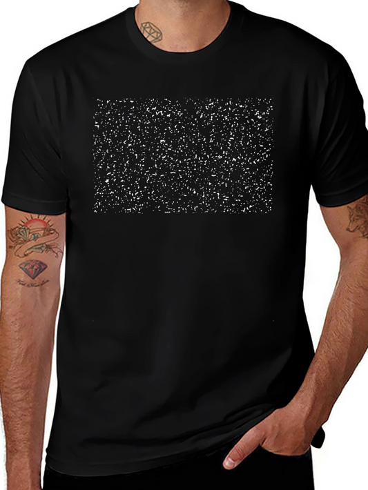 Abstract Speckle Print Black T-Shirt
