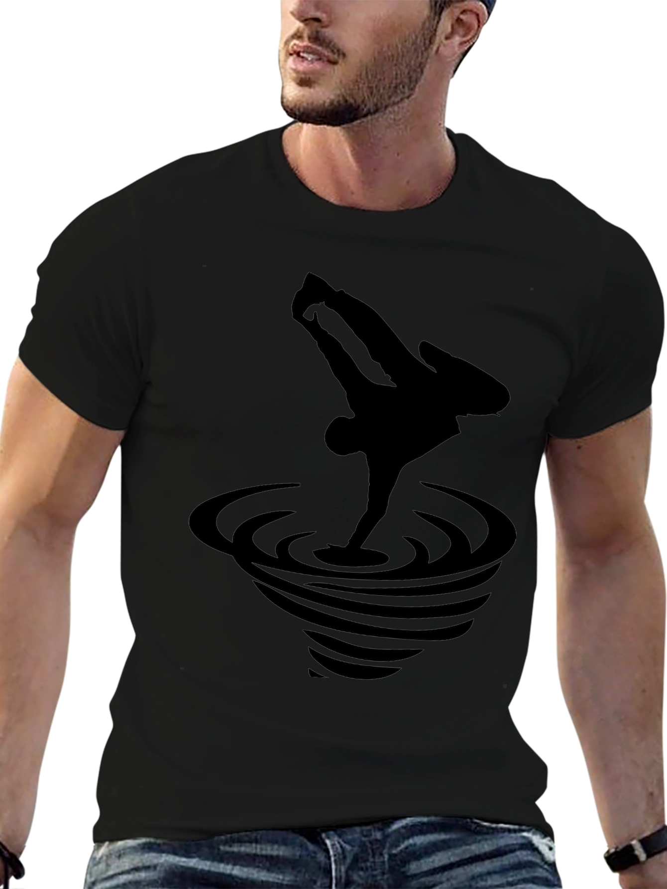 Black Breakdance Graphic Tee - Stylish Mens T-Shirt