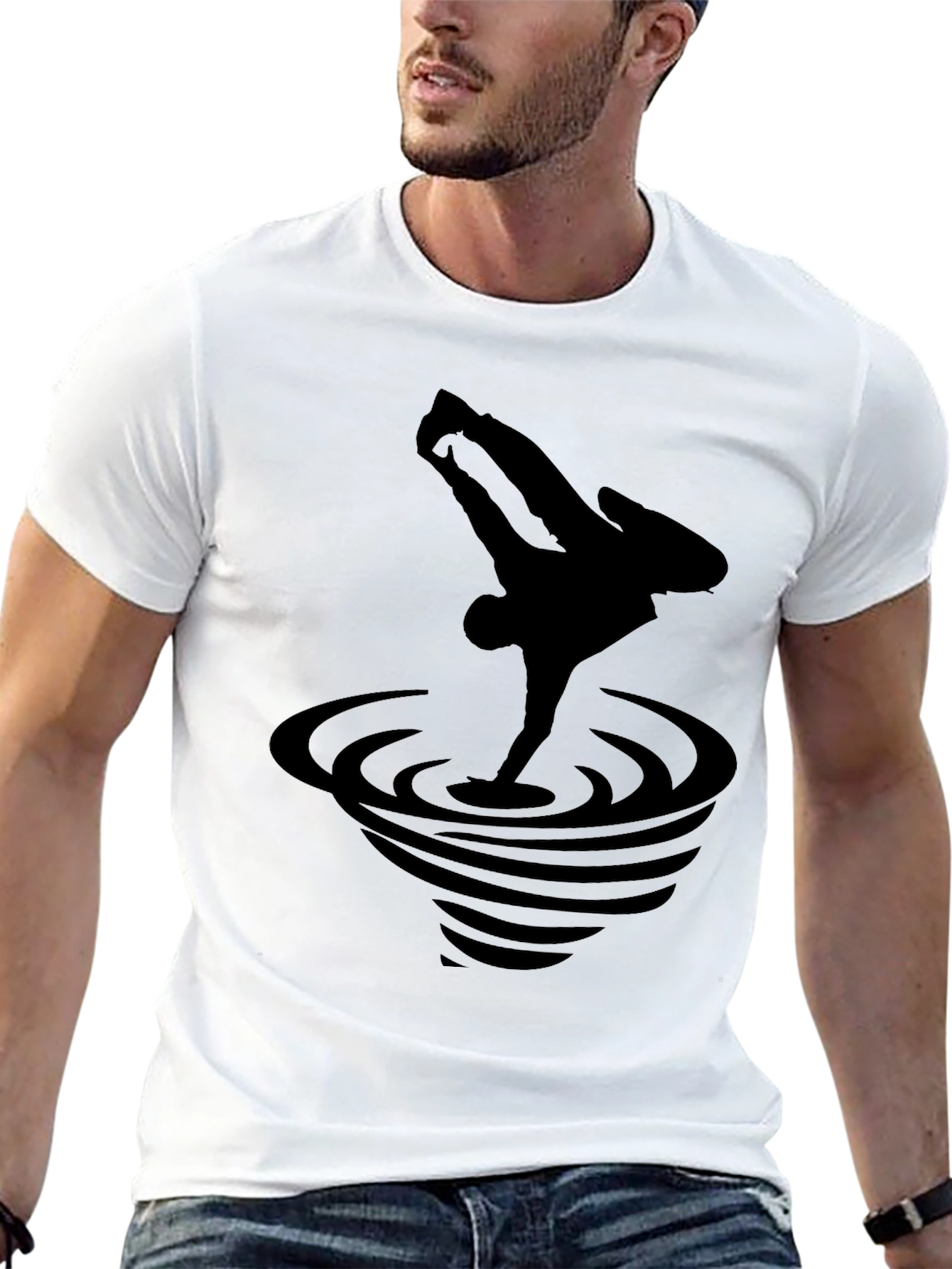 Black Breakdance Graphic Tee - Stylish Mens T-Shirt