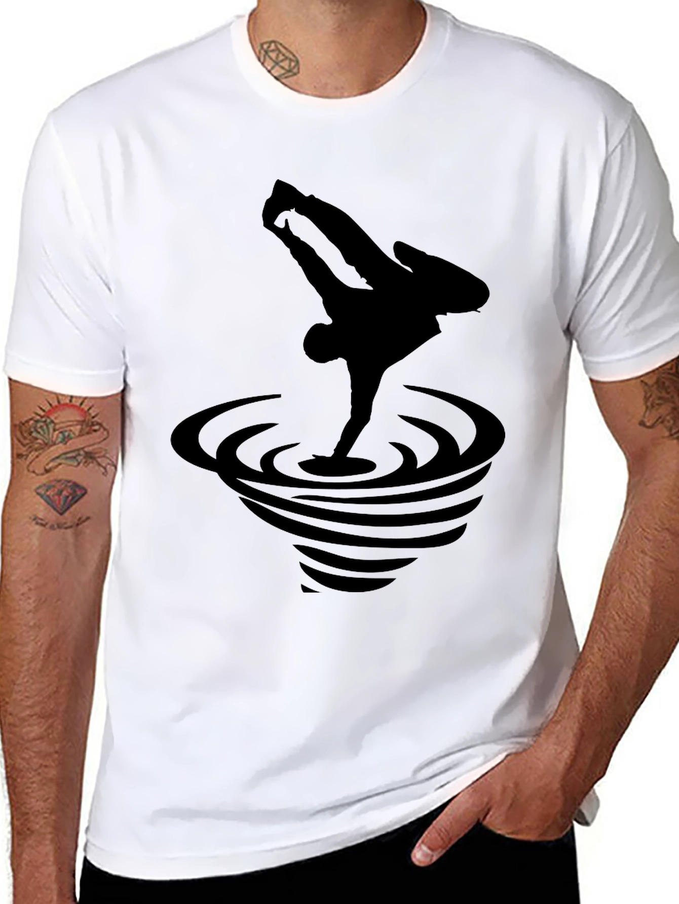 Black Breakdance Graphic Tee - Stylish Mens T-Shirt