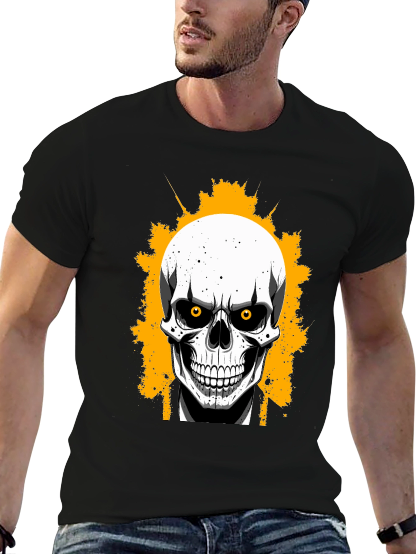 Skull in Suit Graphic Tee - Mens Black T-Shirt