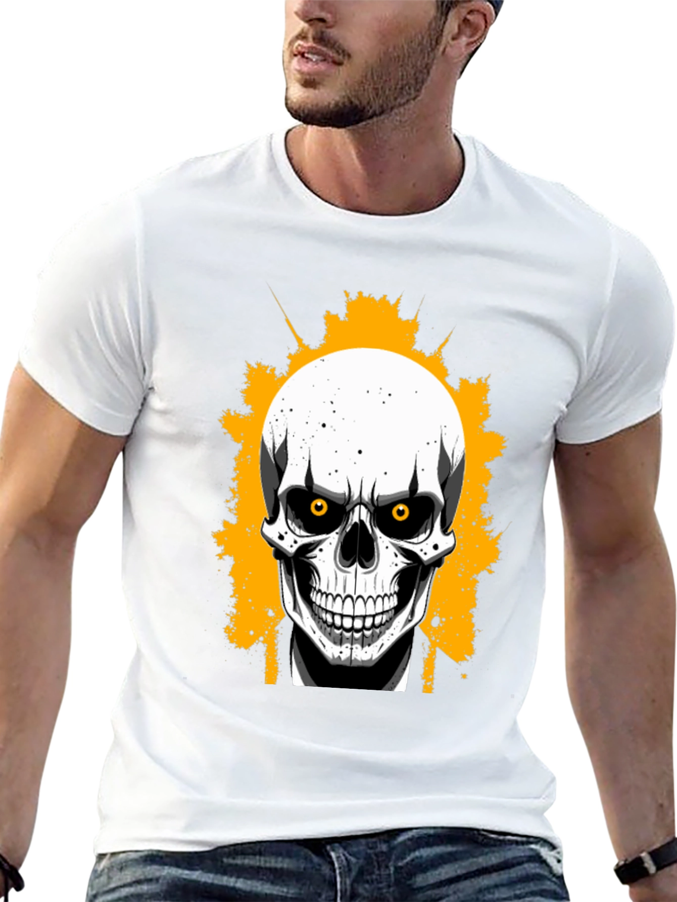 Skull in Suit Graphic Tee - Mens Black T-Shirt