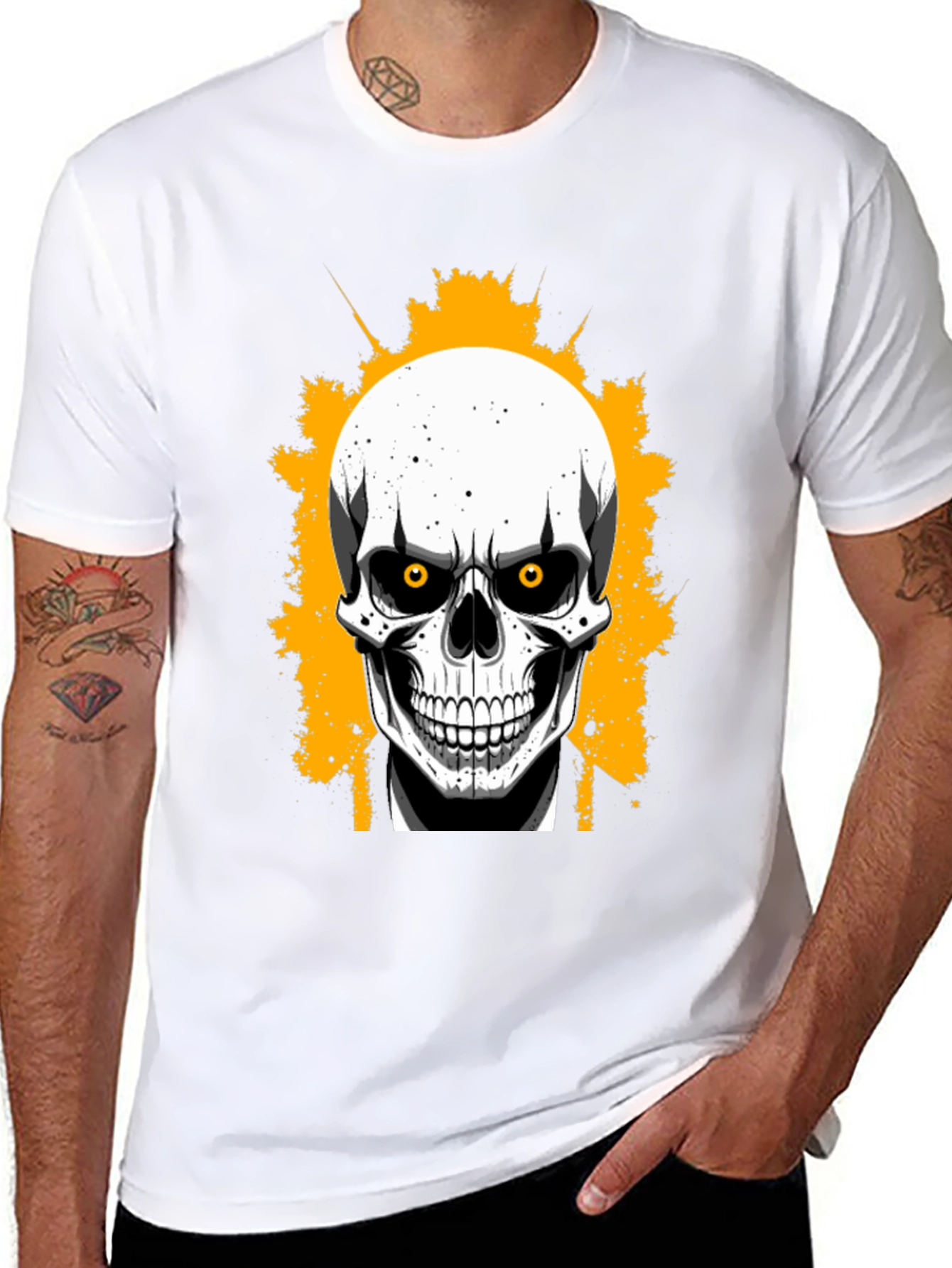 Skull in Suit Graphic Tee - Mens Black T-Shirt