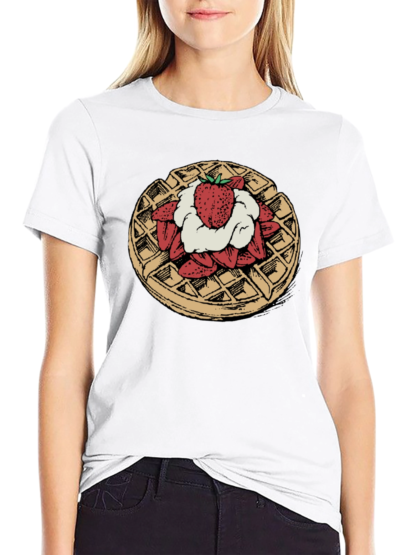 Waffle & Strawberries Graphic Tee
