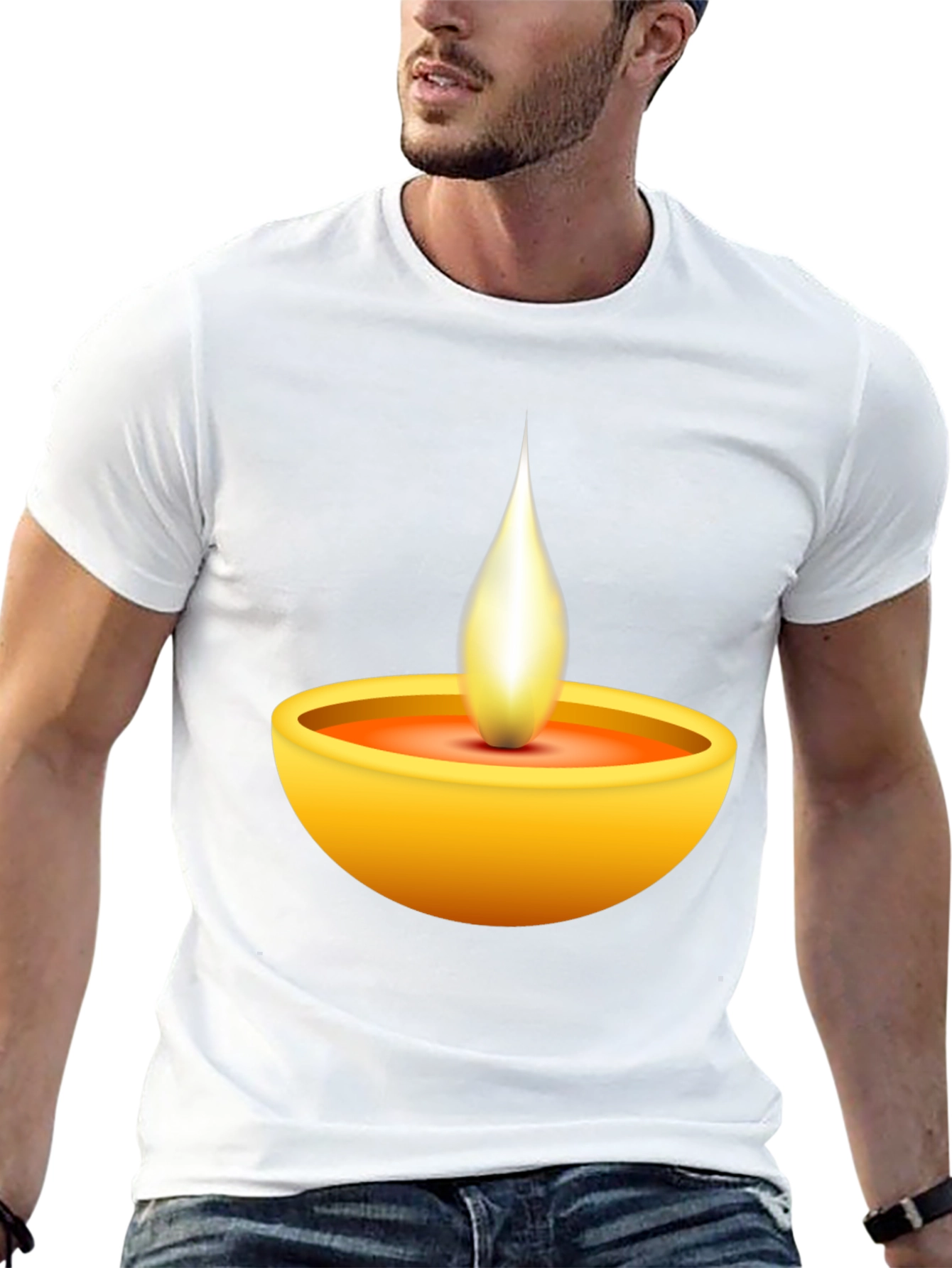 Diwali T-Shirt - Festive Lit Candle Design