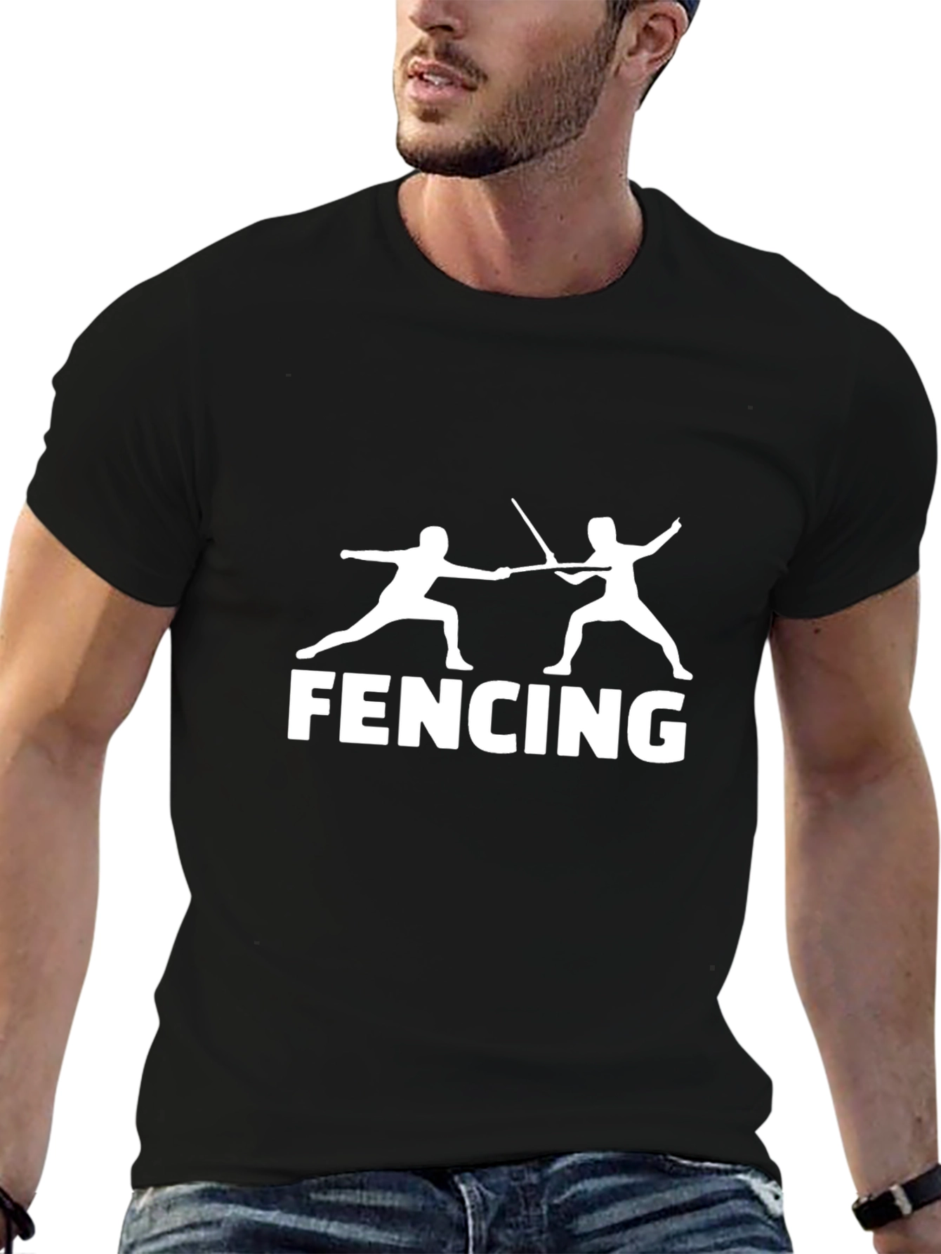 Fencing Graphic Tee - Swordplay Enthusiast Shirt