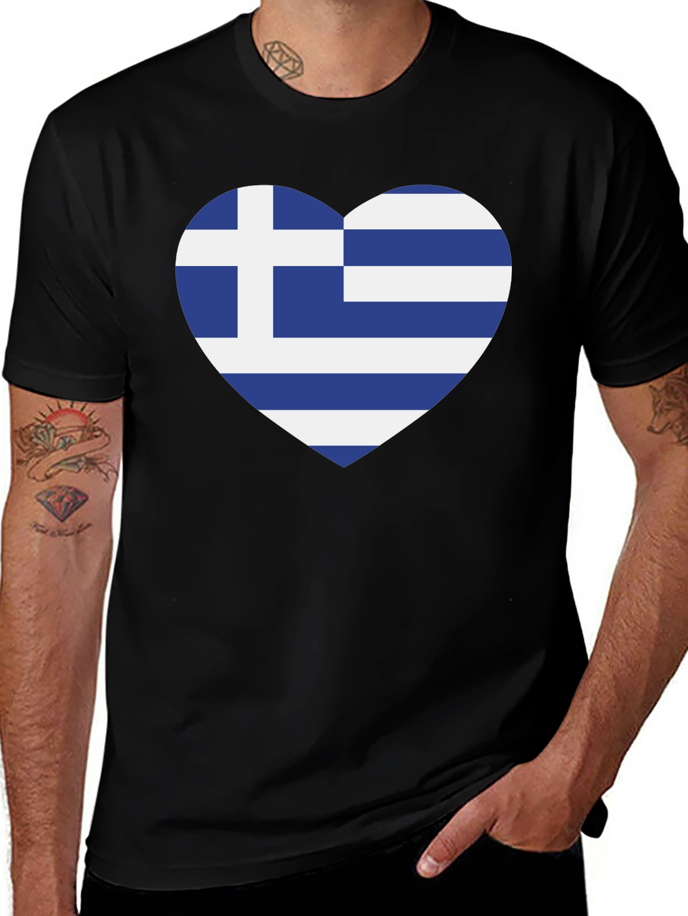 Greece Flag Heart T-Shirt - Show Your Love!