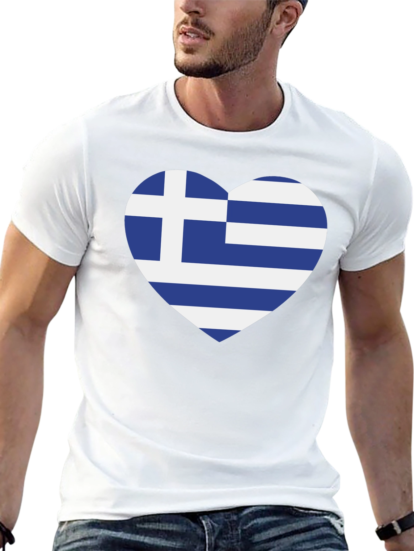 Greece Flag Heart T-Shirt - Show Your Love!
