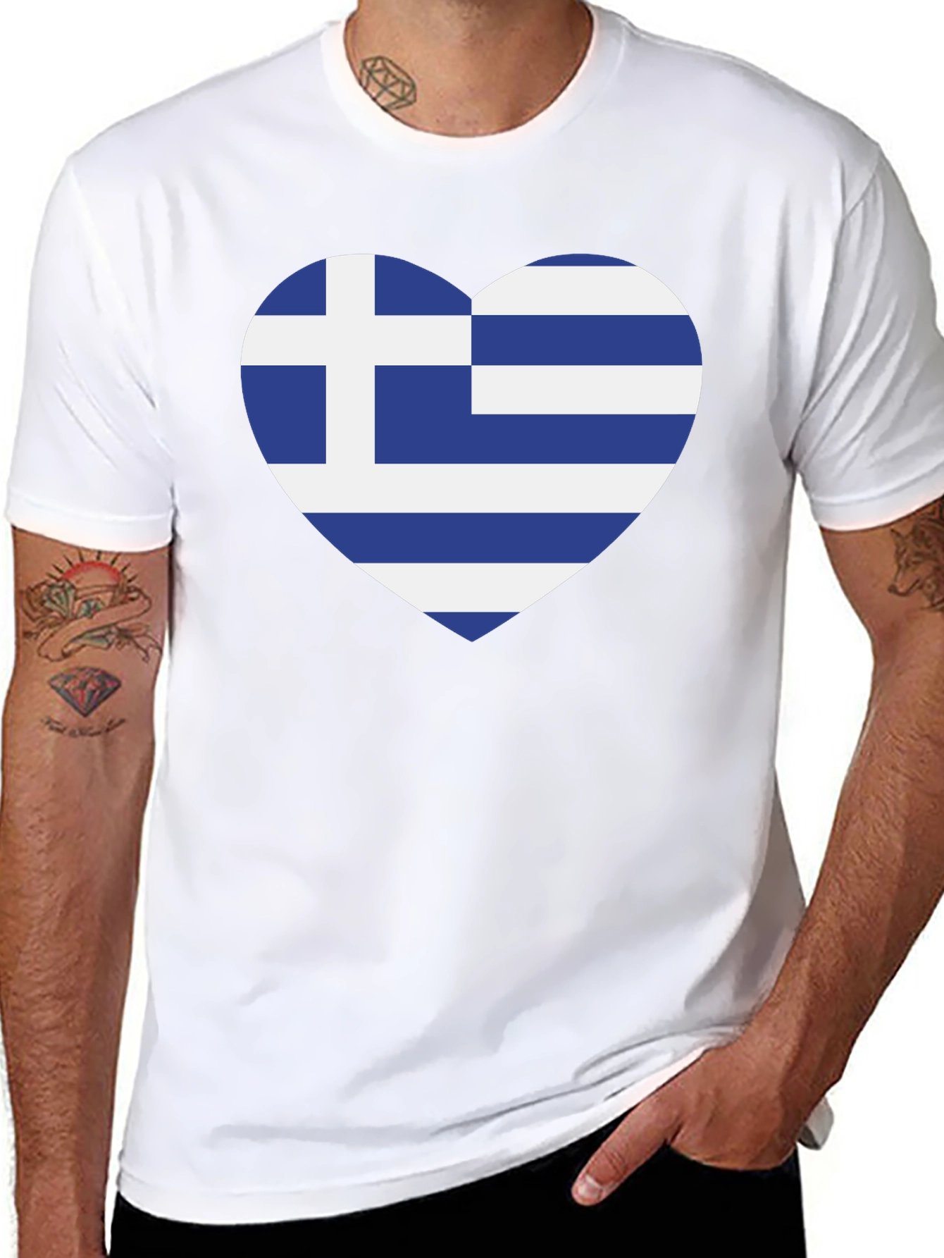 Greece Flag Heart T-Shirt - Show Your Love!