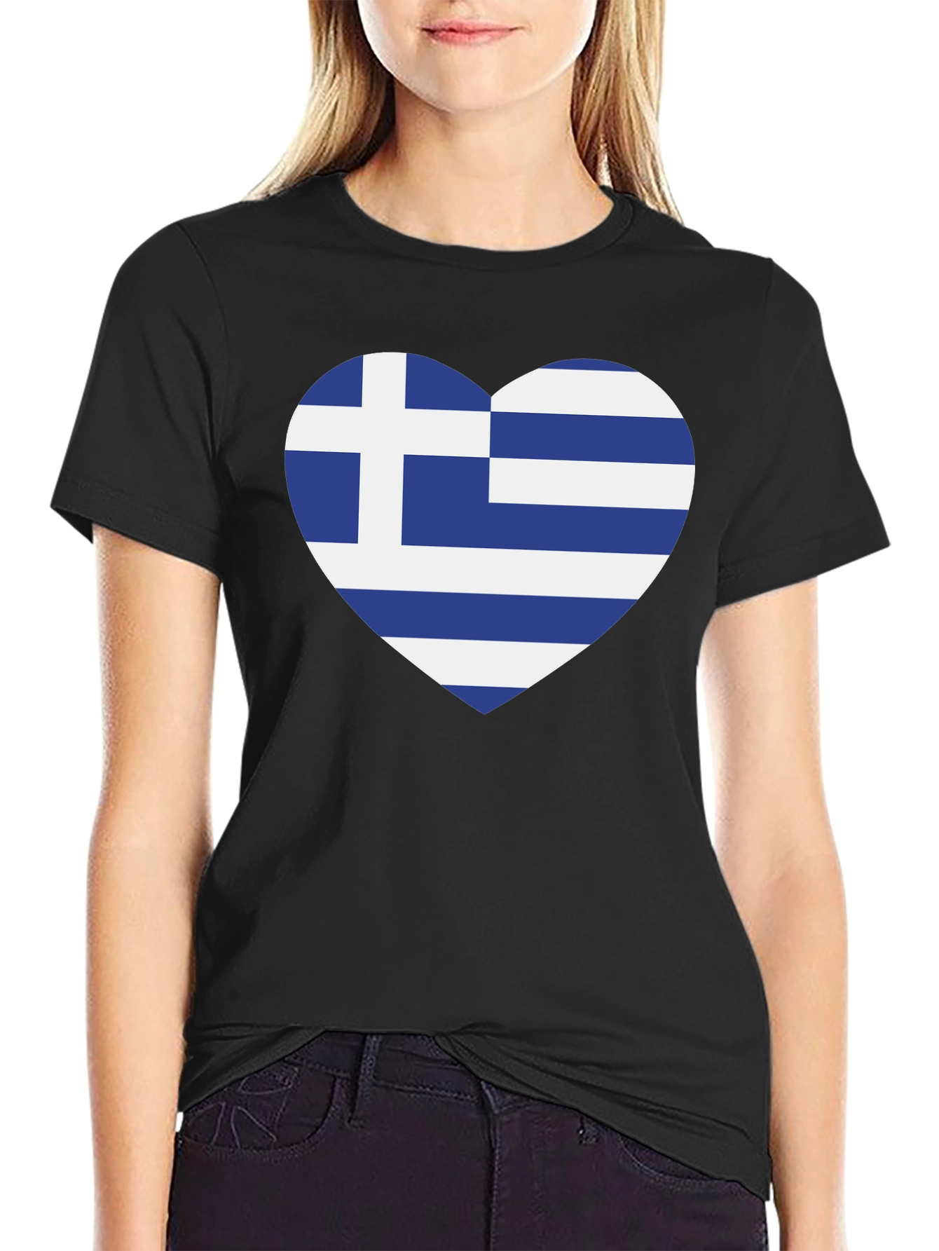 Greece Flag Heart T-Shirt - Show Your Love!